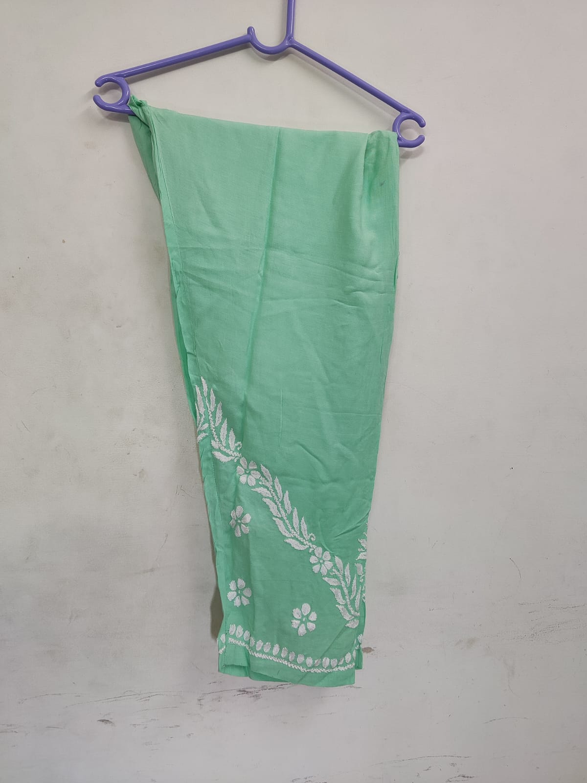 Green floral embroidered Rayon Cord Set