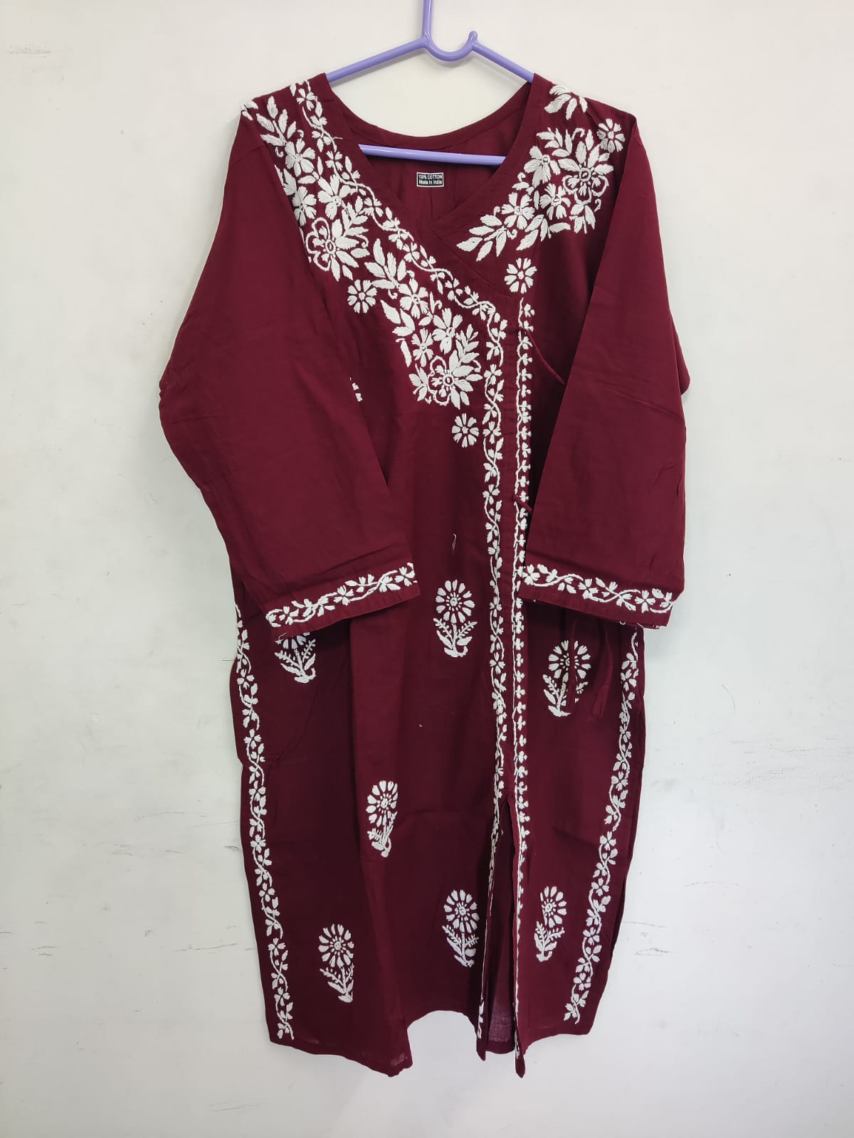 Embroidered Maroon Kurti