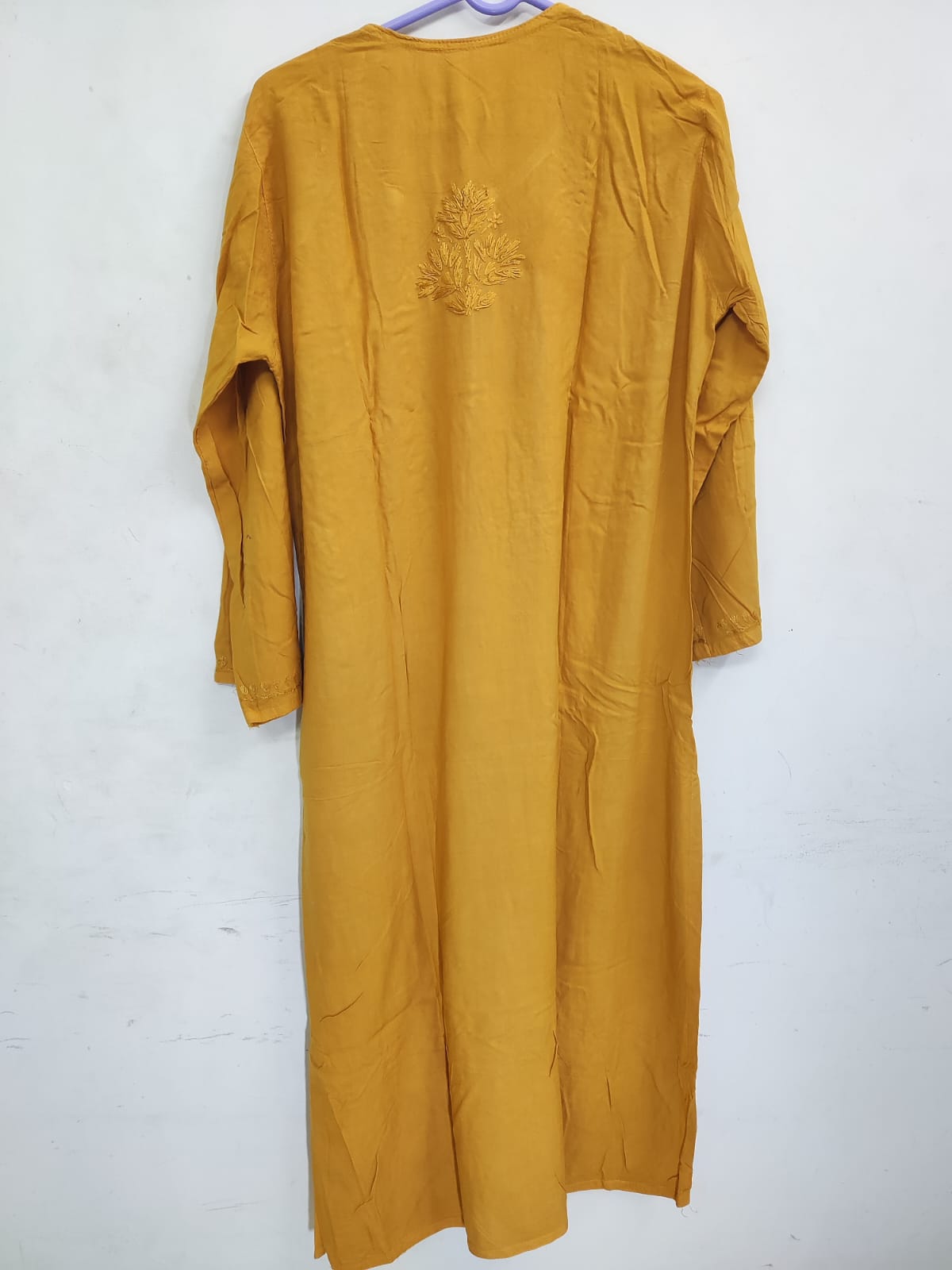 Mustard Embroidered Kurti