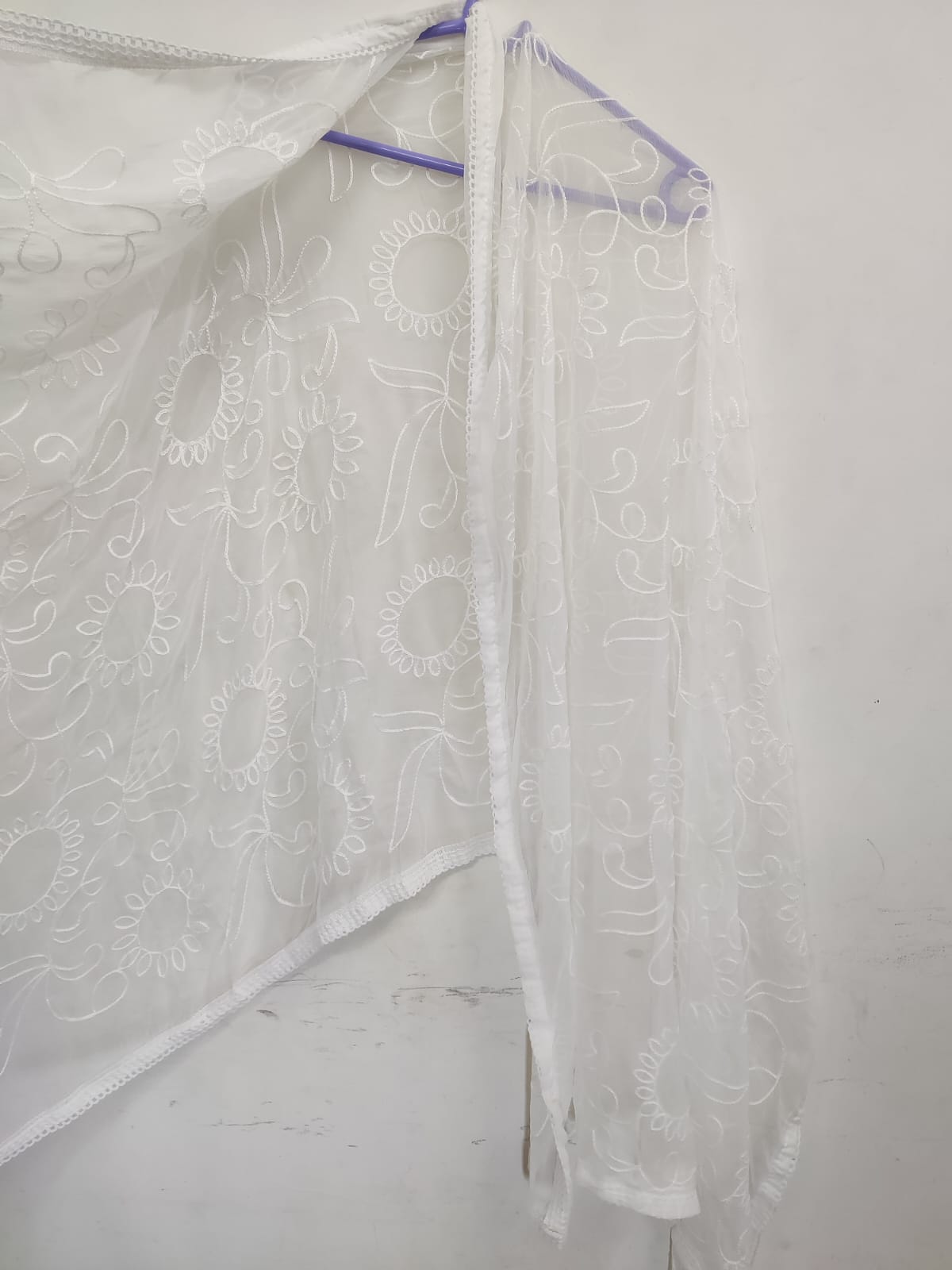 Cotton White Embroidered Dupatta