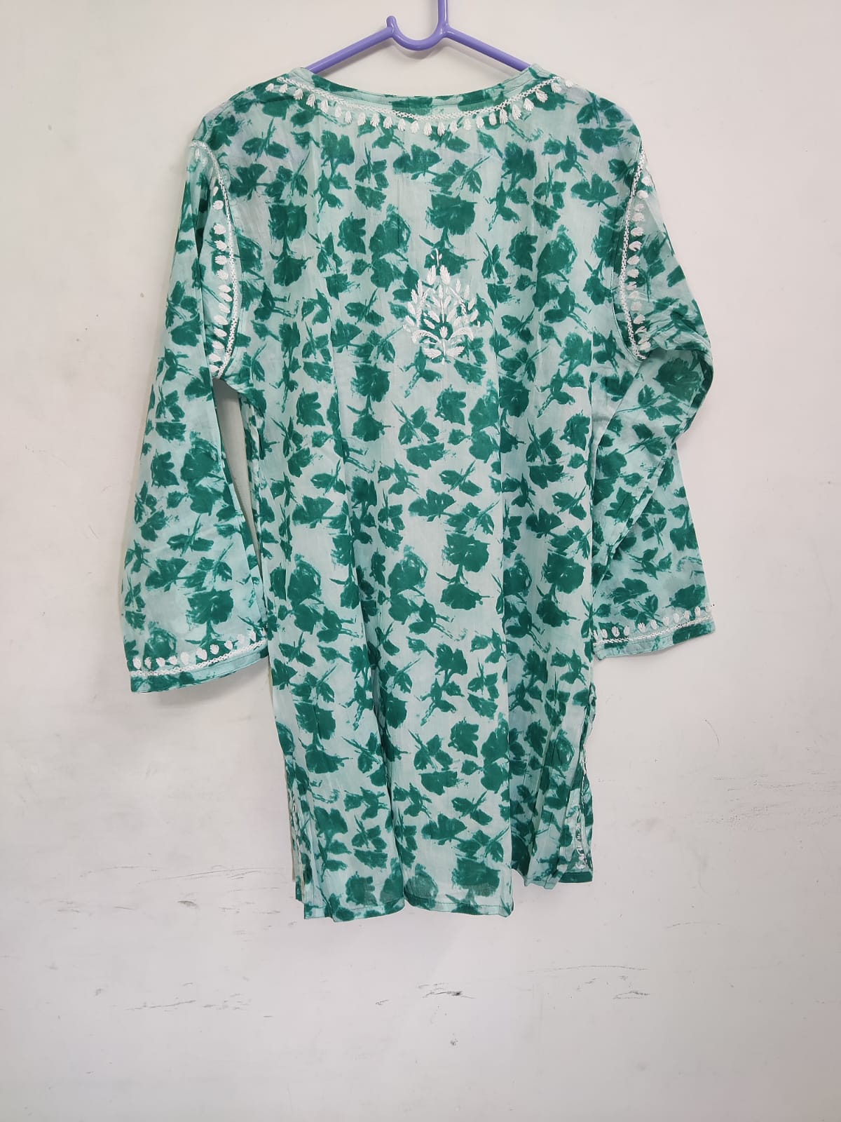 Green Floral Lucknowi Kurti