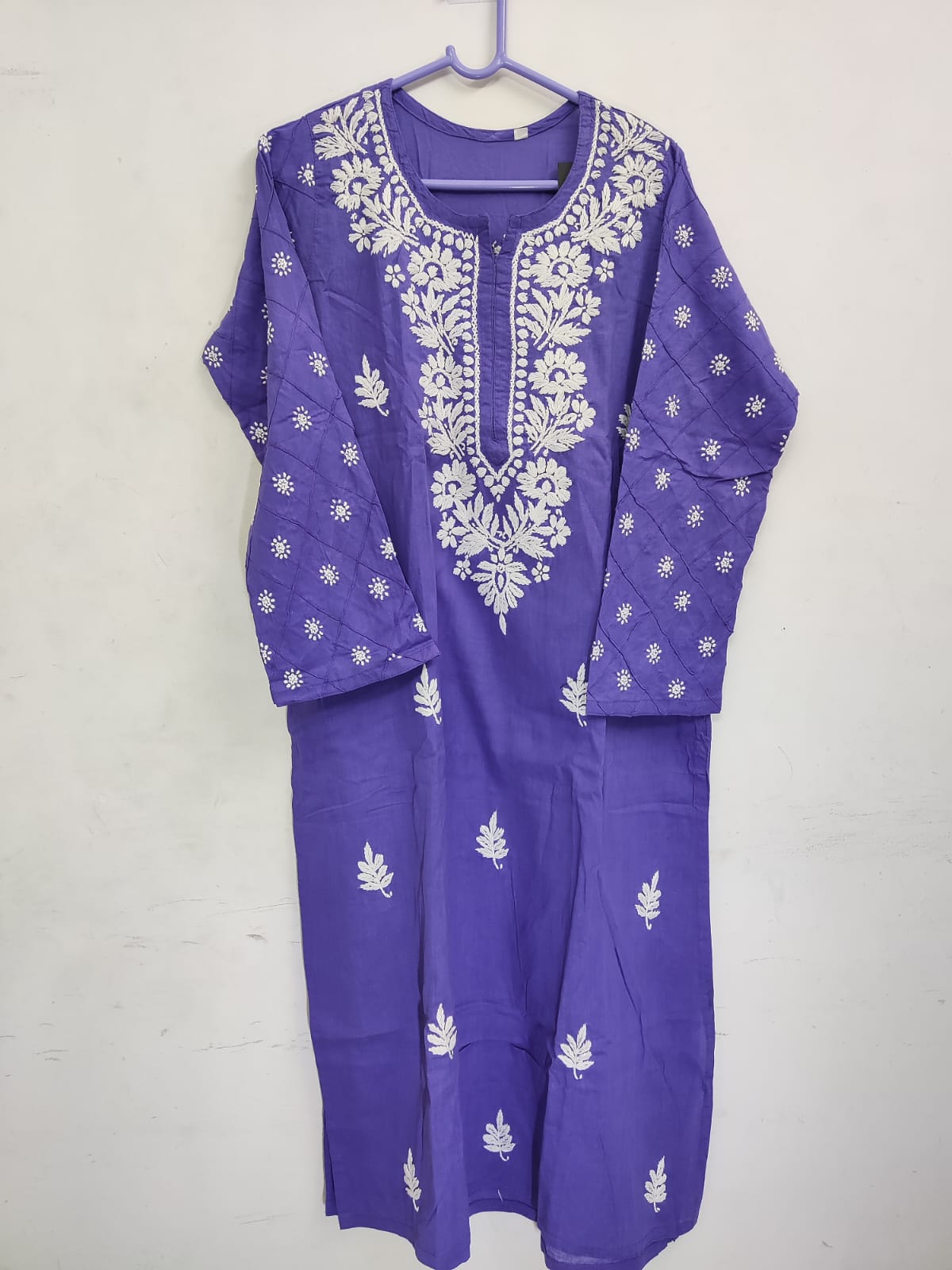 Purple embroidered kurta