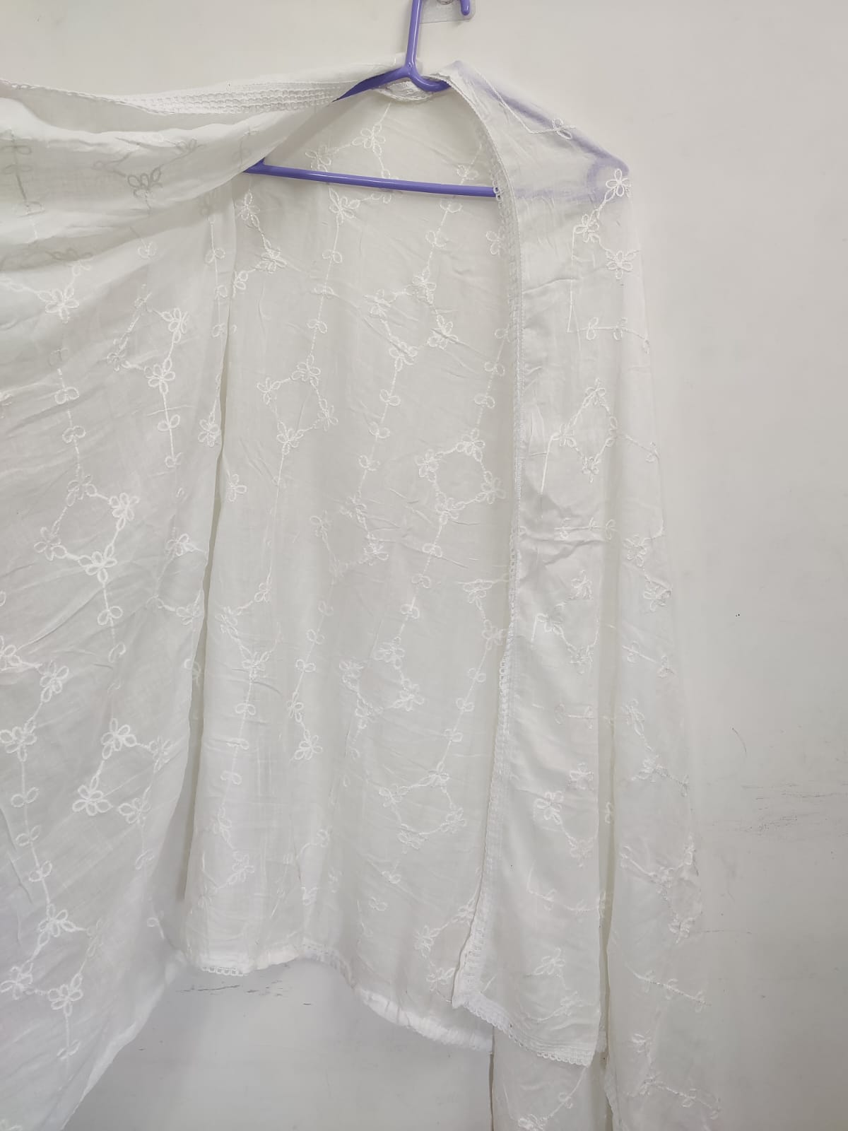 White Embroidered Dupatta Georgette