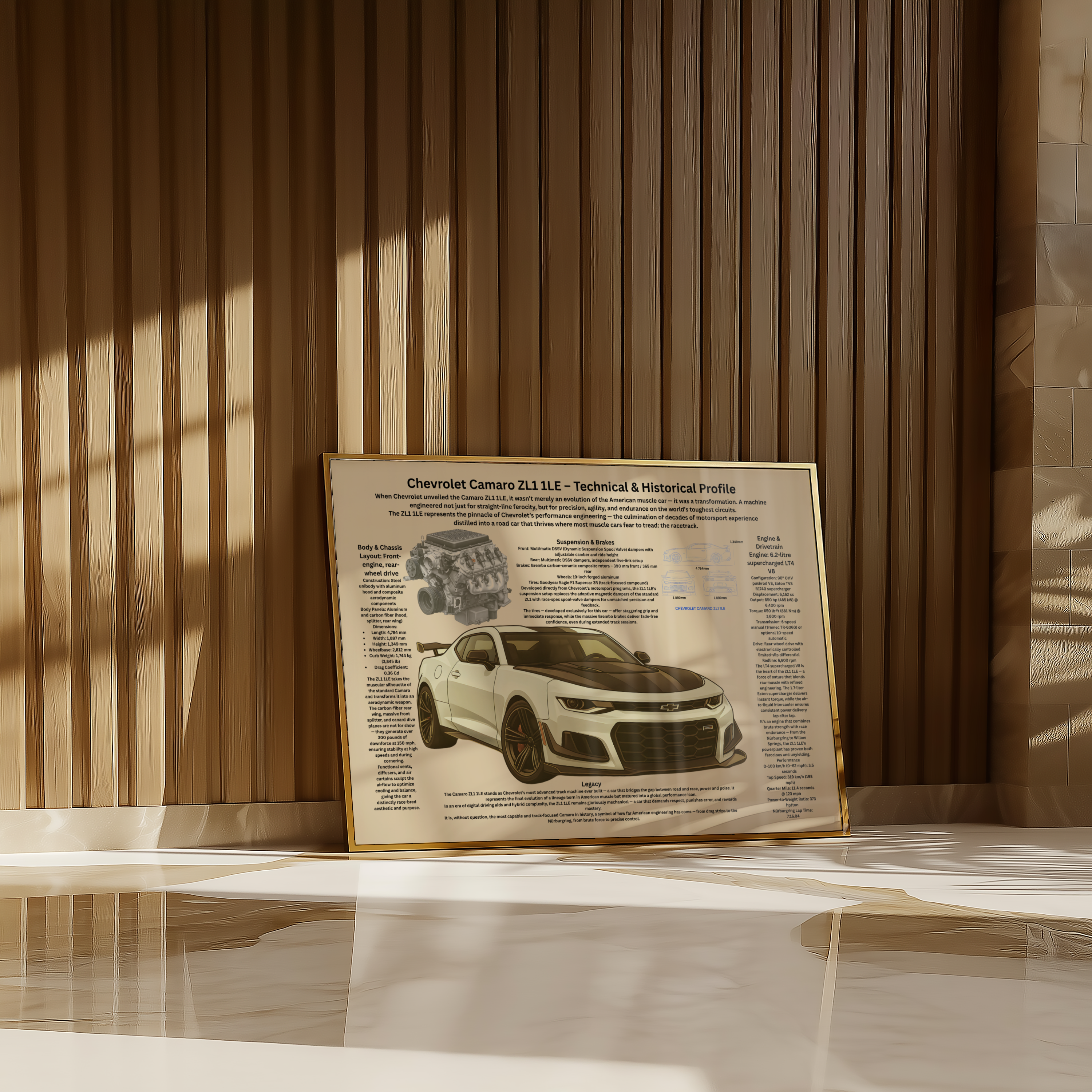 A2 Poster Modern Track-Car – Teknisk Motorsportillustration