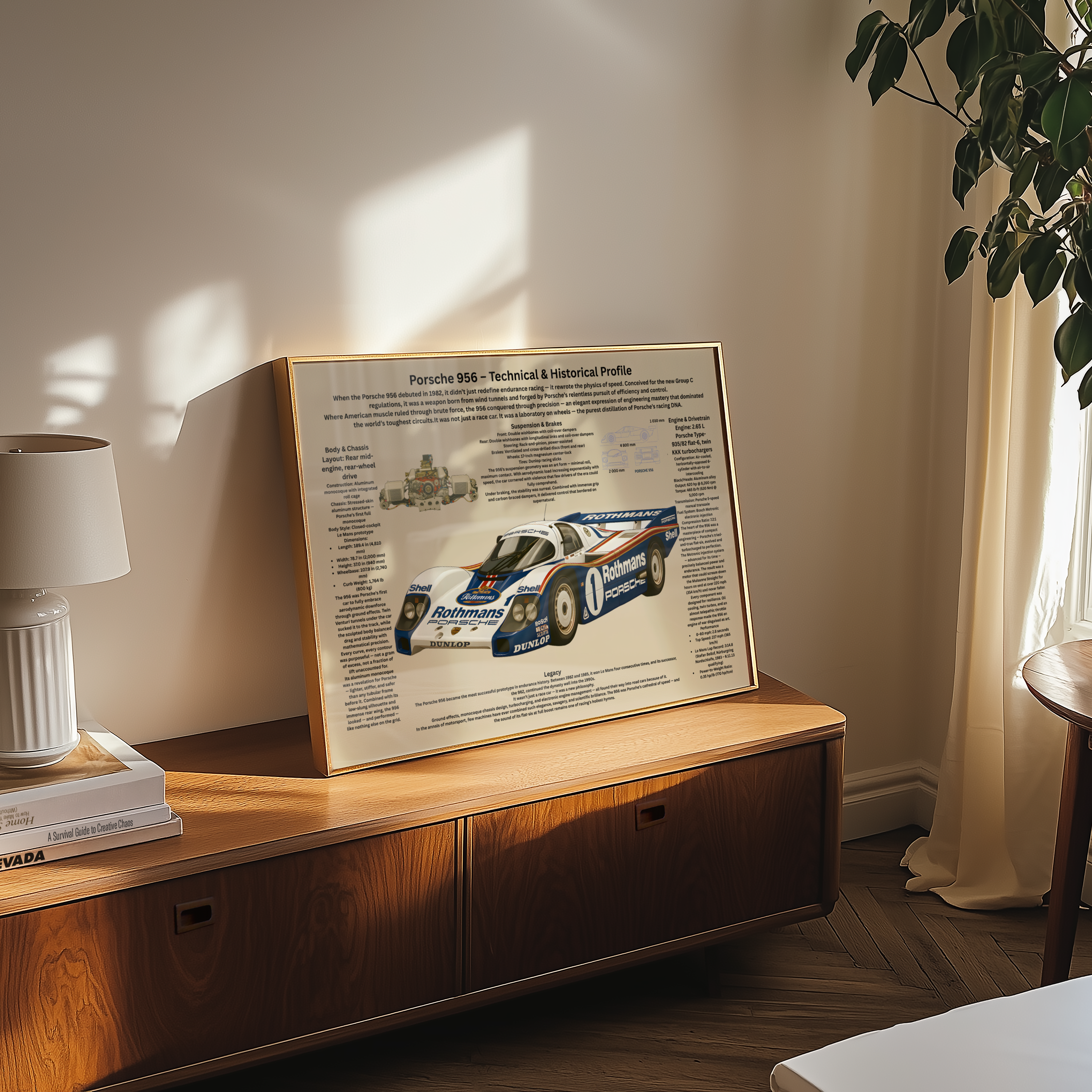 A3 Poster Klassisk Endurance-Racer – Teknisk Motorsportillustration