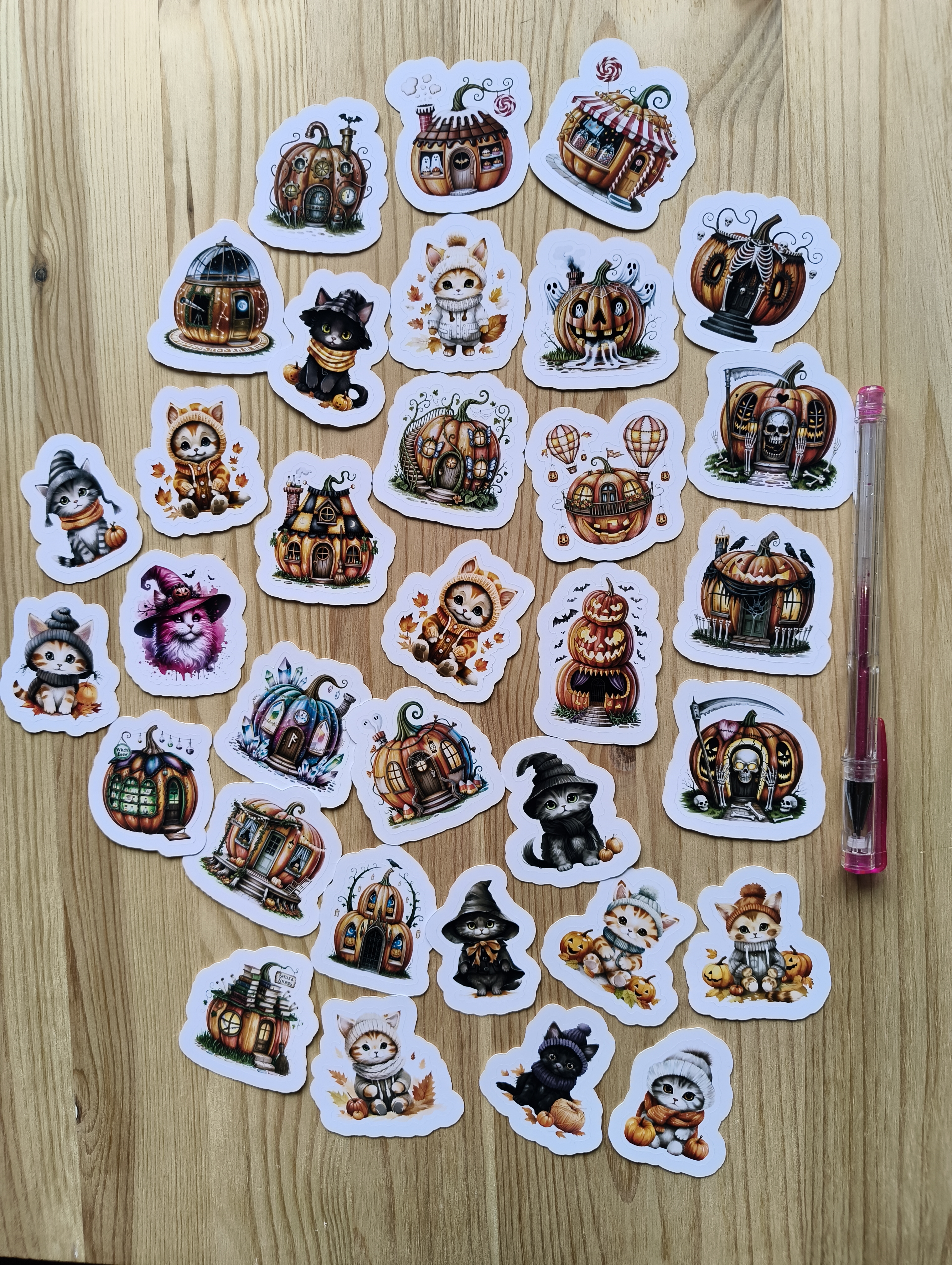 Dekorativa klistermärken med Halloween-tema - 33 st.