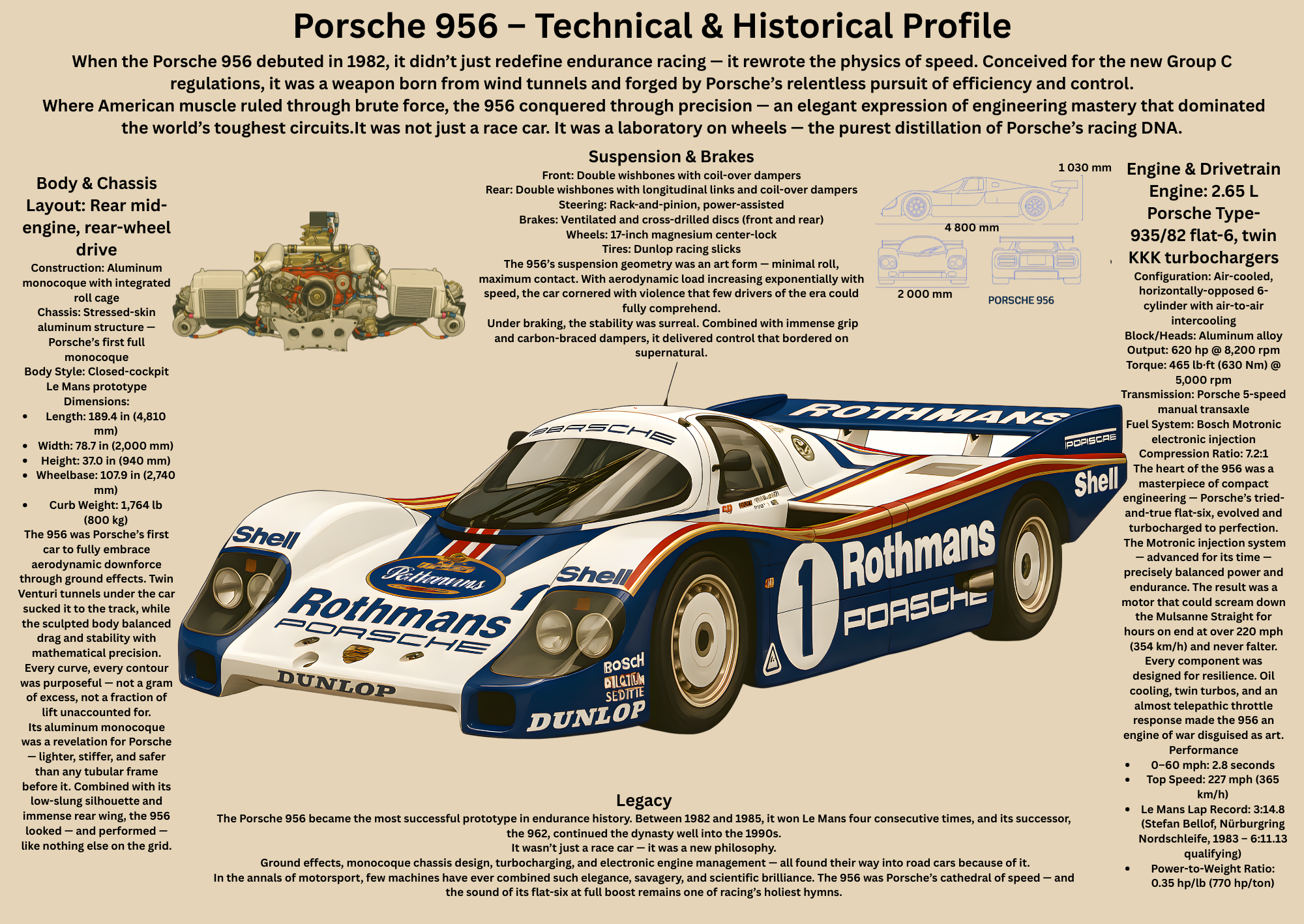 Porsche 956 Group C Race Car - Affischer 3