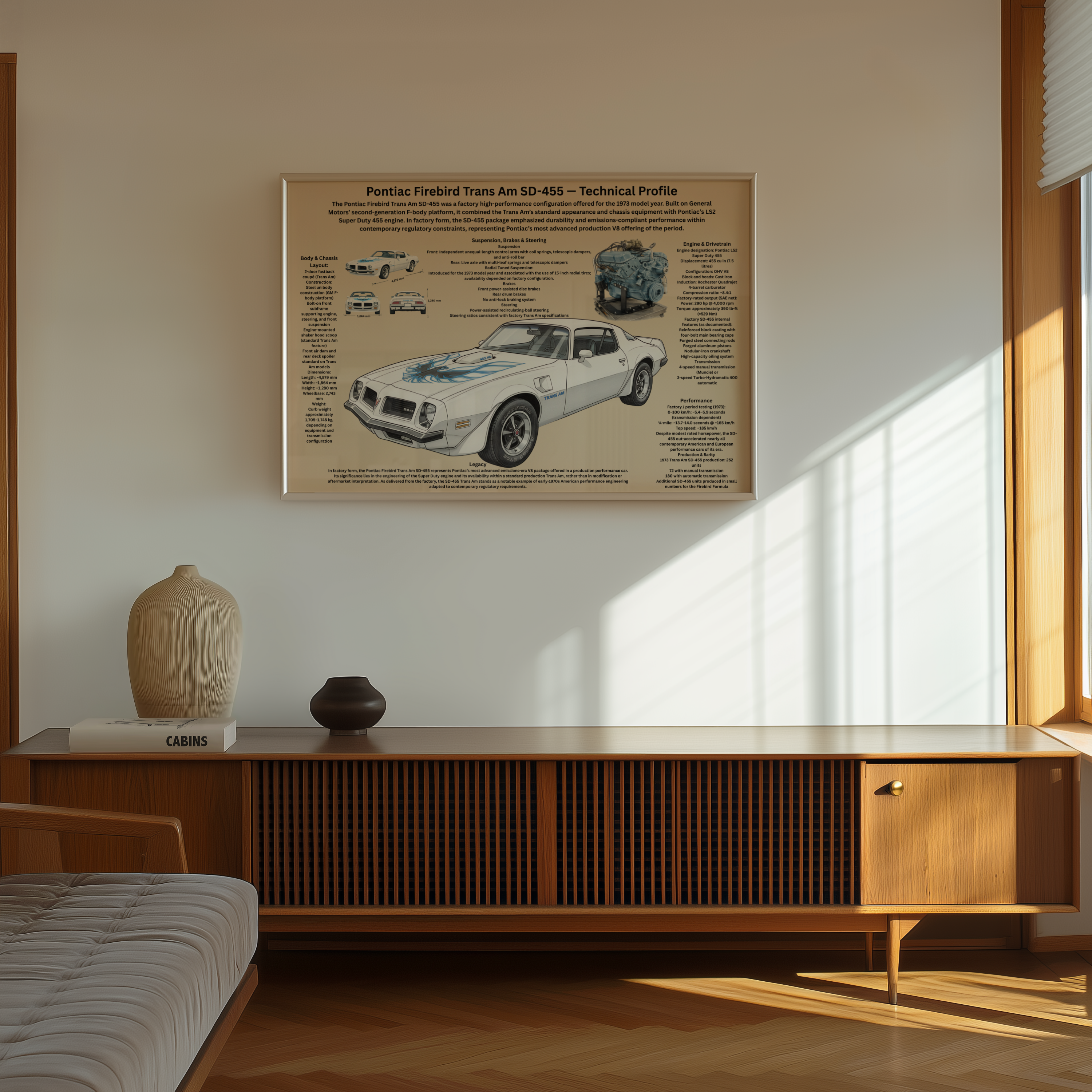 A3 Pontiac Firebird Trans Am SD-455 – Teknisk Bilaffisch