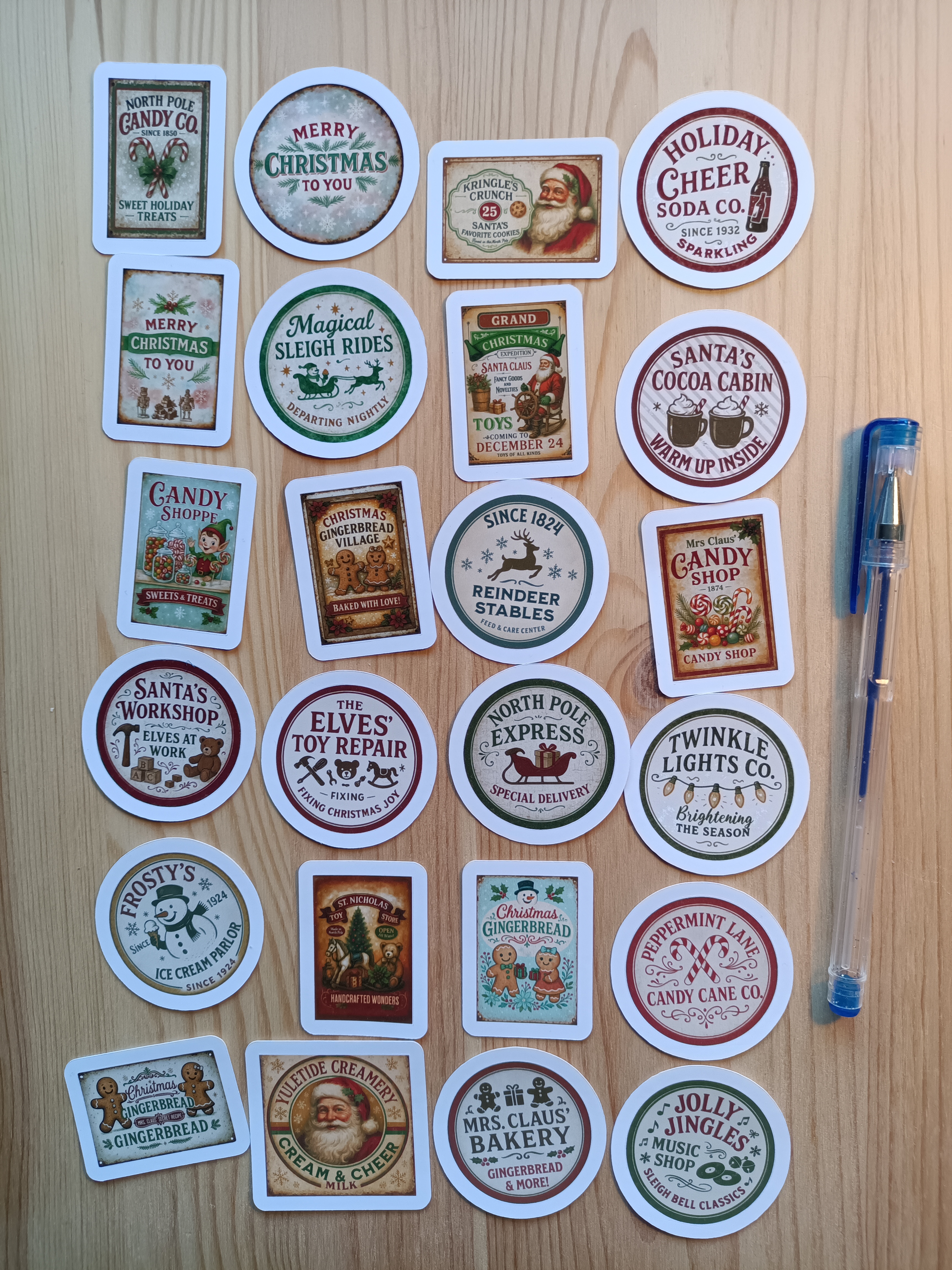 Jultema klistermärkesset - 24 st.