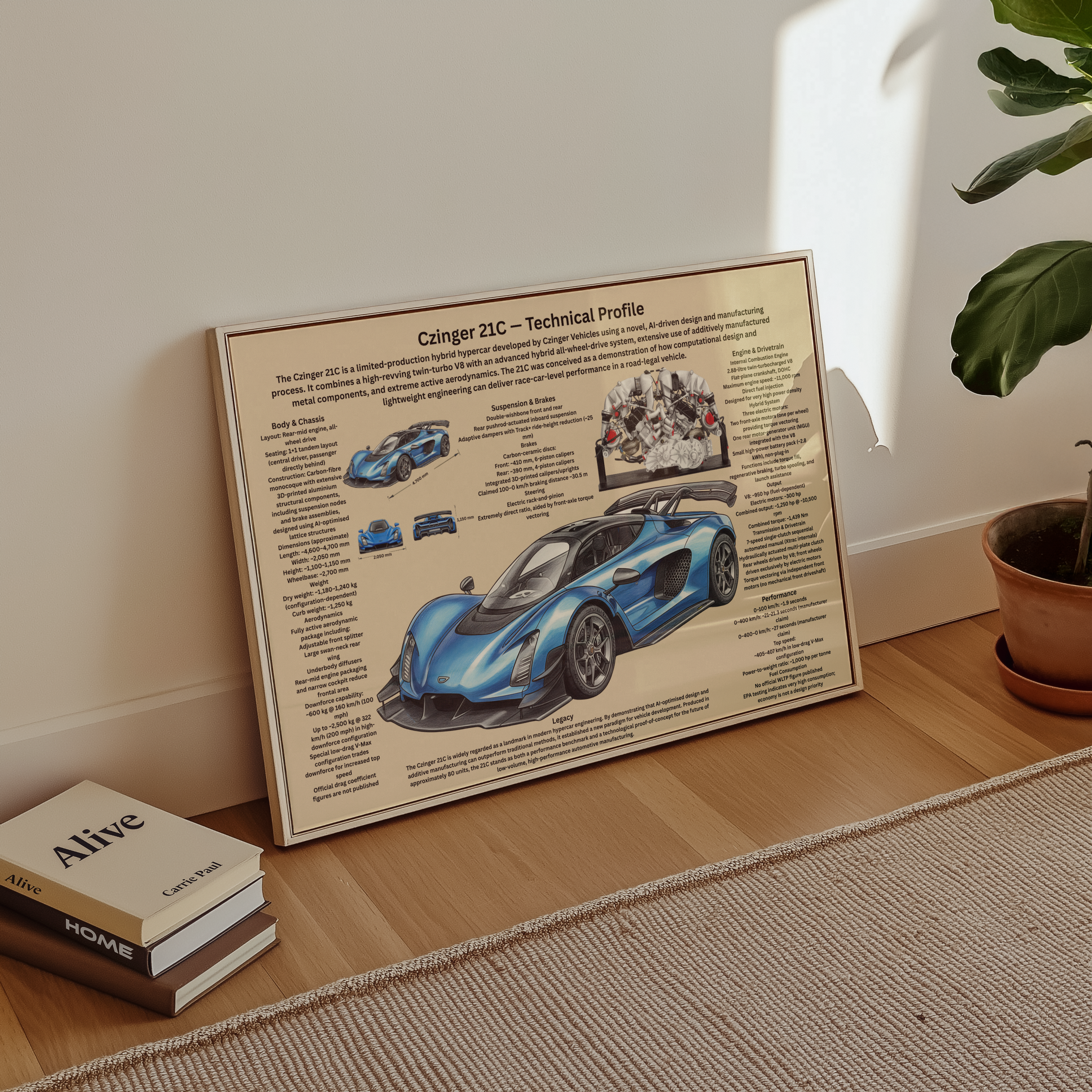 A2 Poster Czinger 21C Tekniskt Profil 