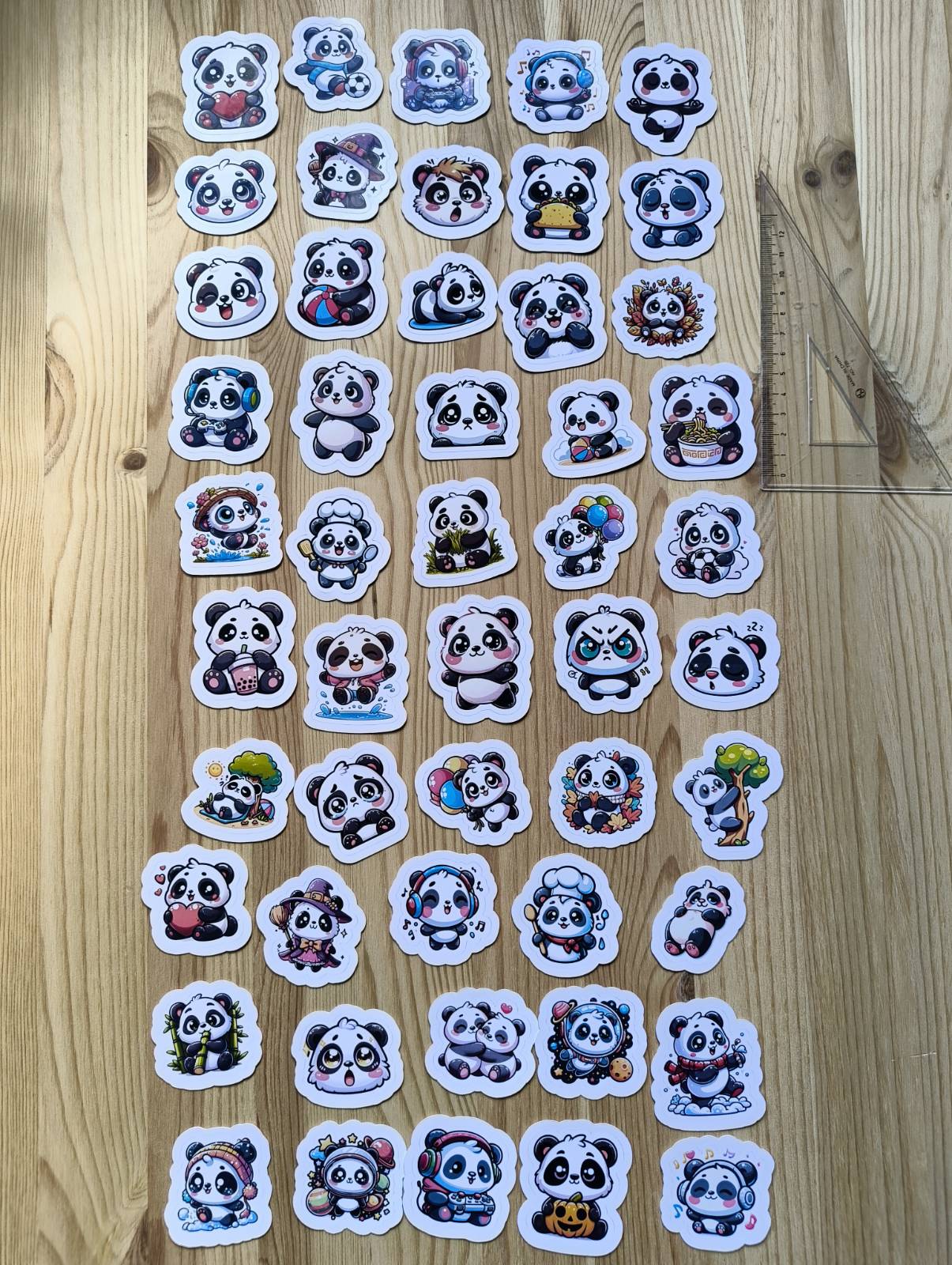 Söt Panda klistermärkesset - 50 st.