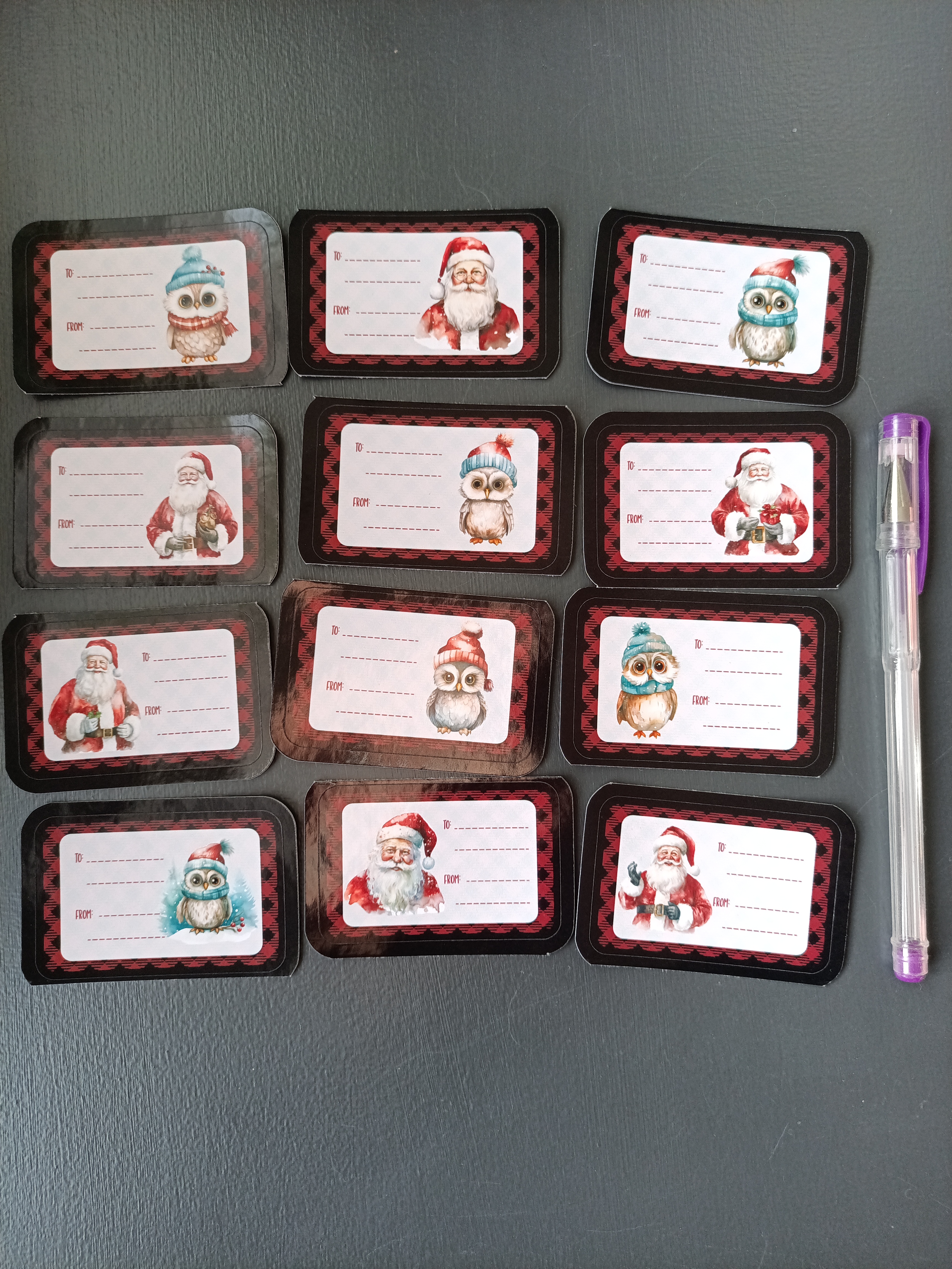 Julklappsetikettset - 12 st.