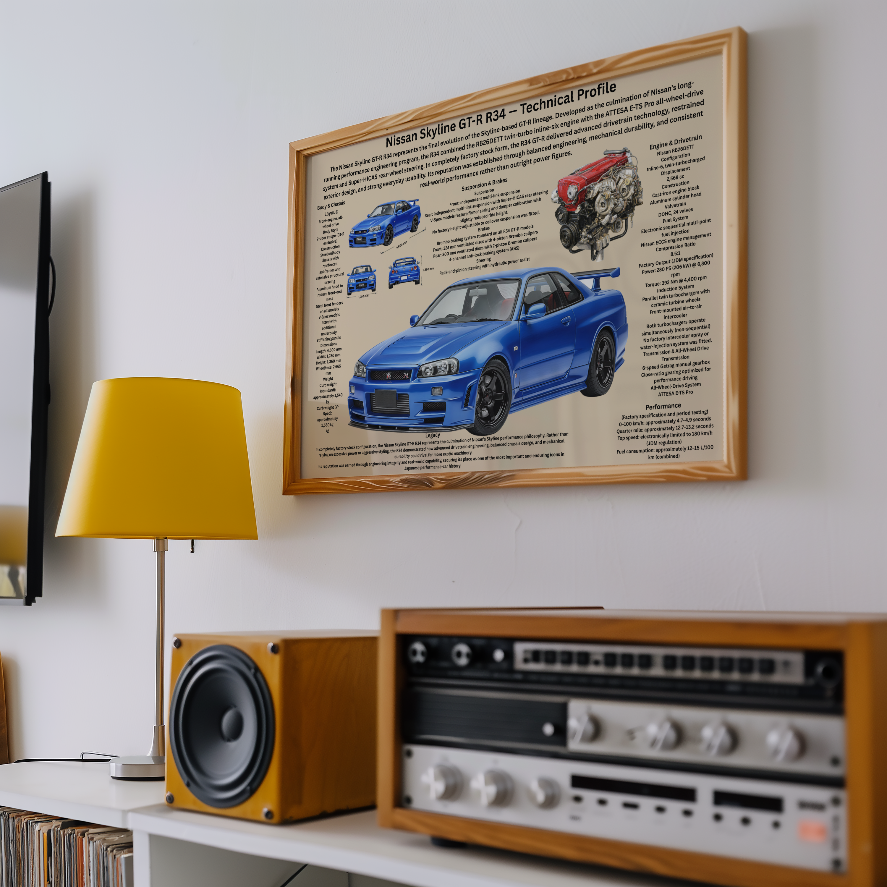 A3 Poster Nissan Skyline GT-R R34