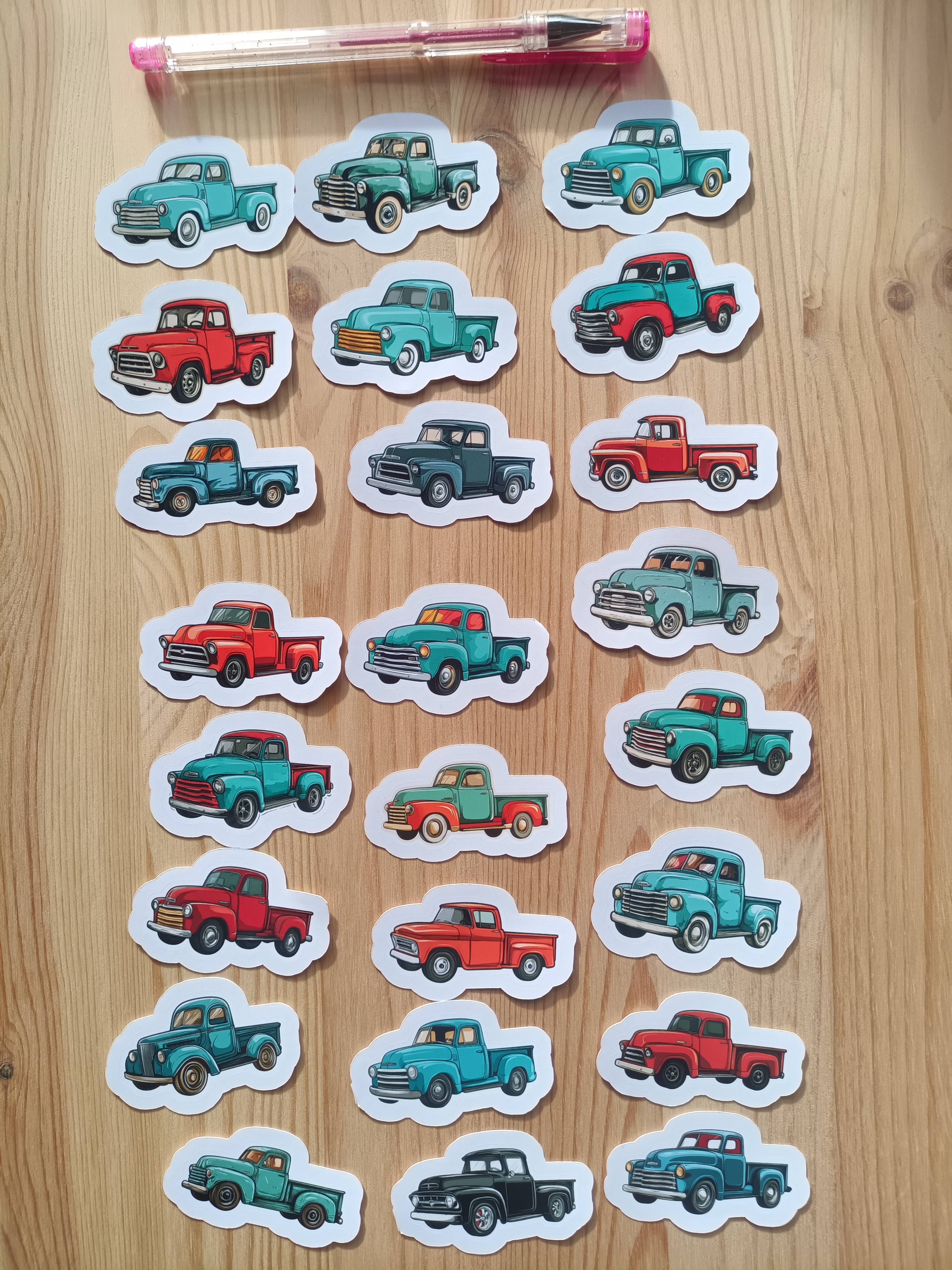 Set med vintage lastbilsklistermärken - 24 st.