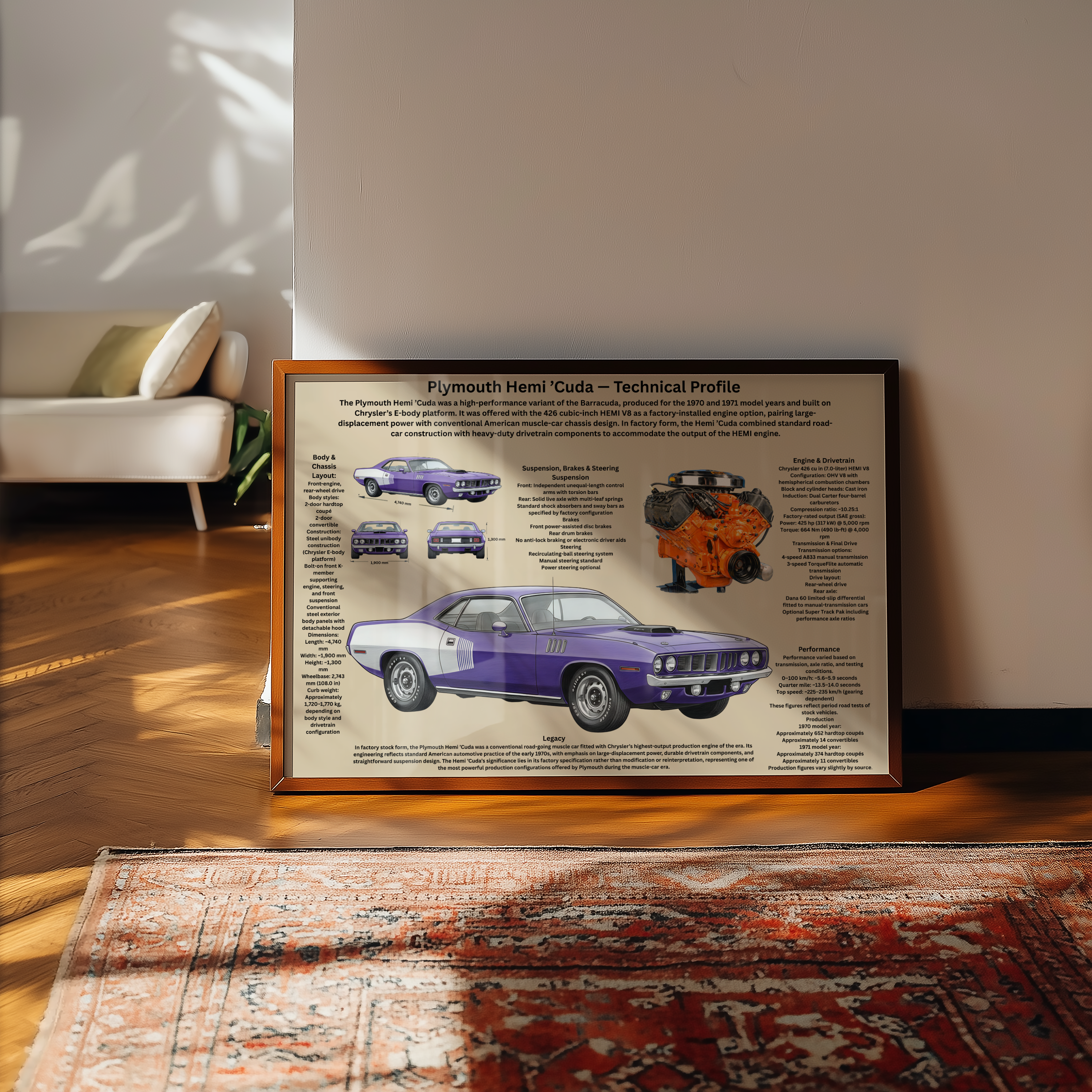 A2 Poster Plymouth Hemi 'Cuda