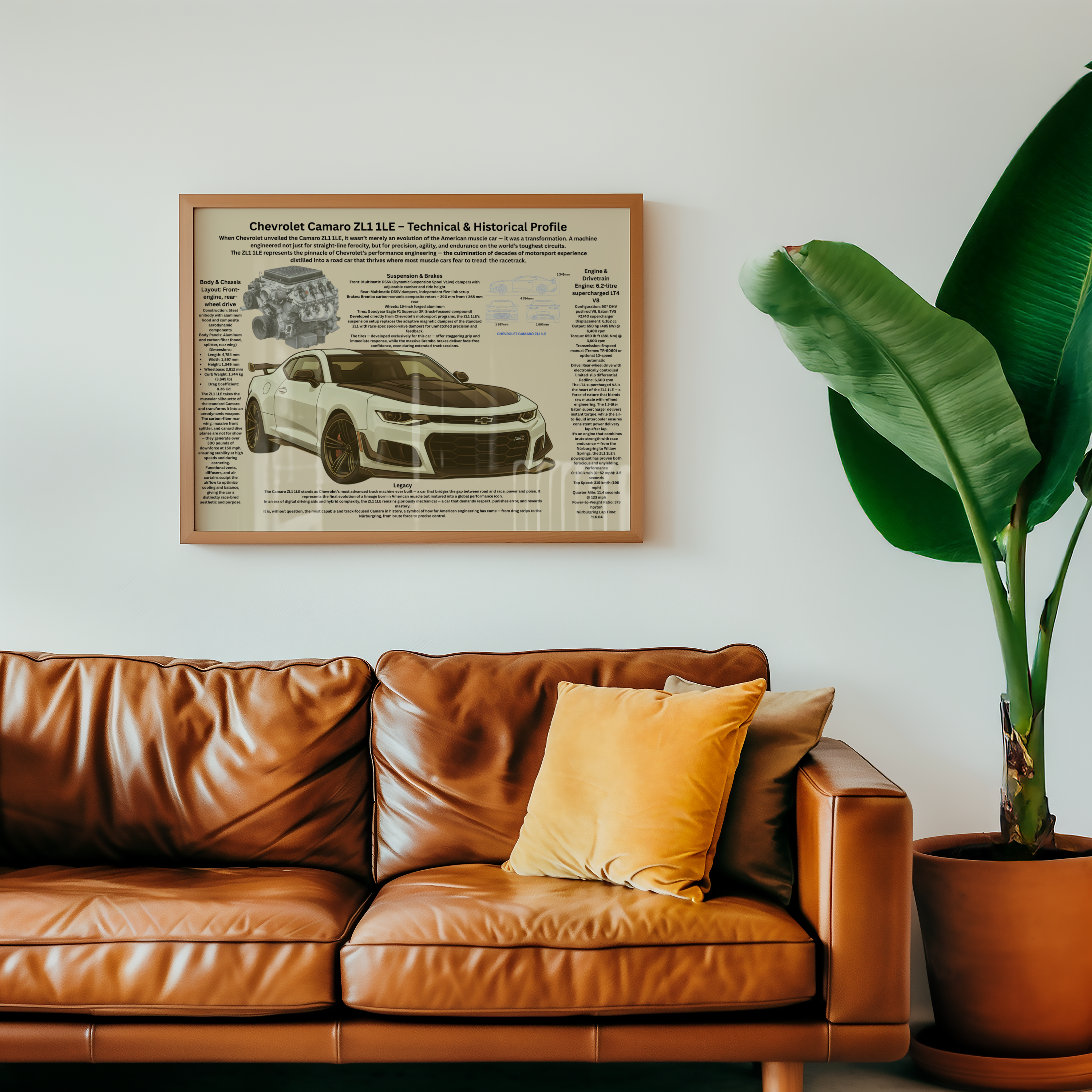 A3 Poster Modern Track-Car – Teknisk Motorsportillustration