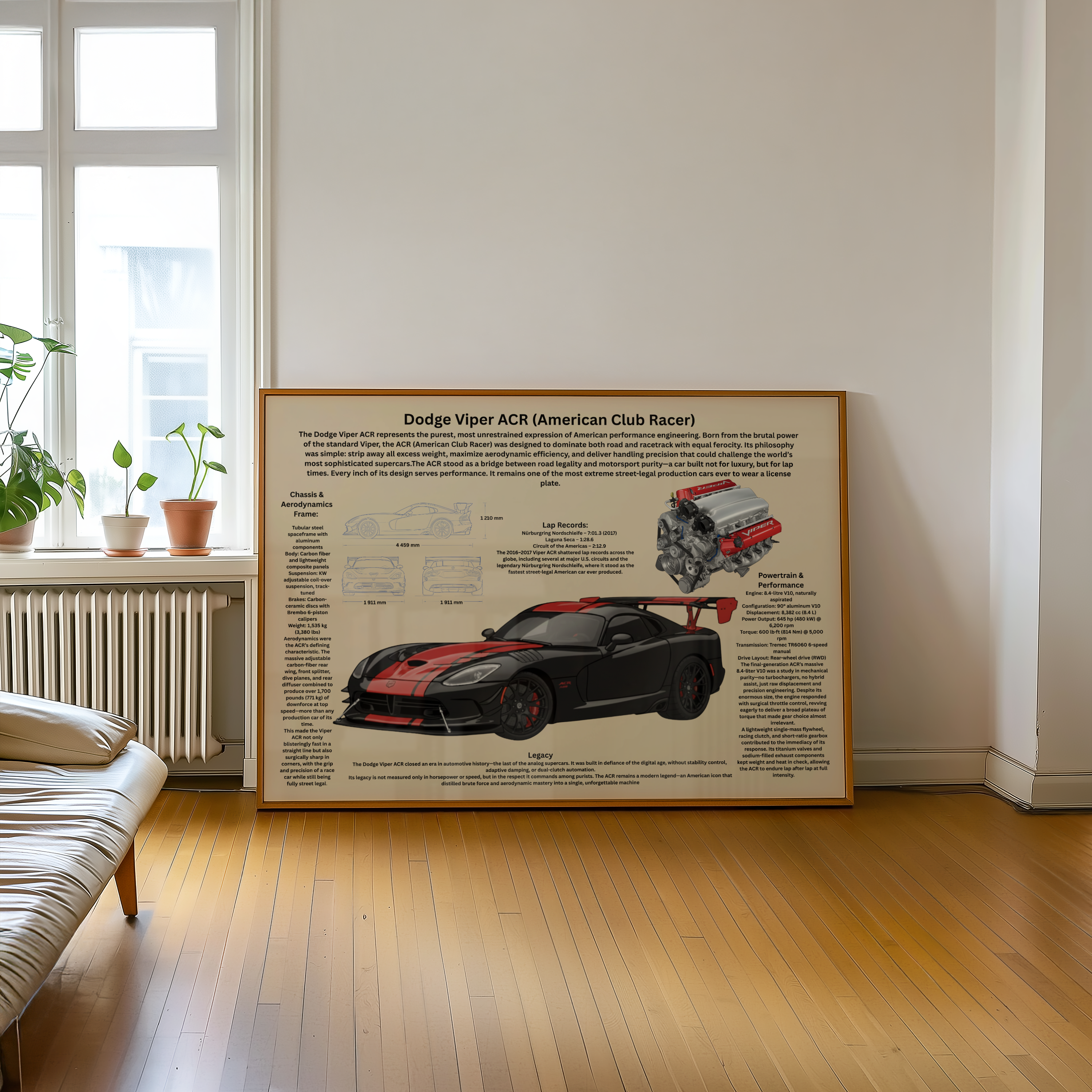 A2 Poster Extrem Bansportbil – Teknisk Motorsportillustration