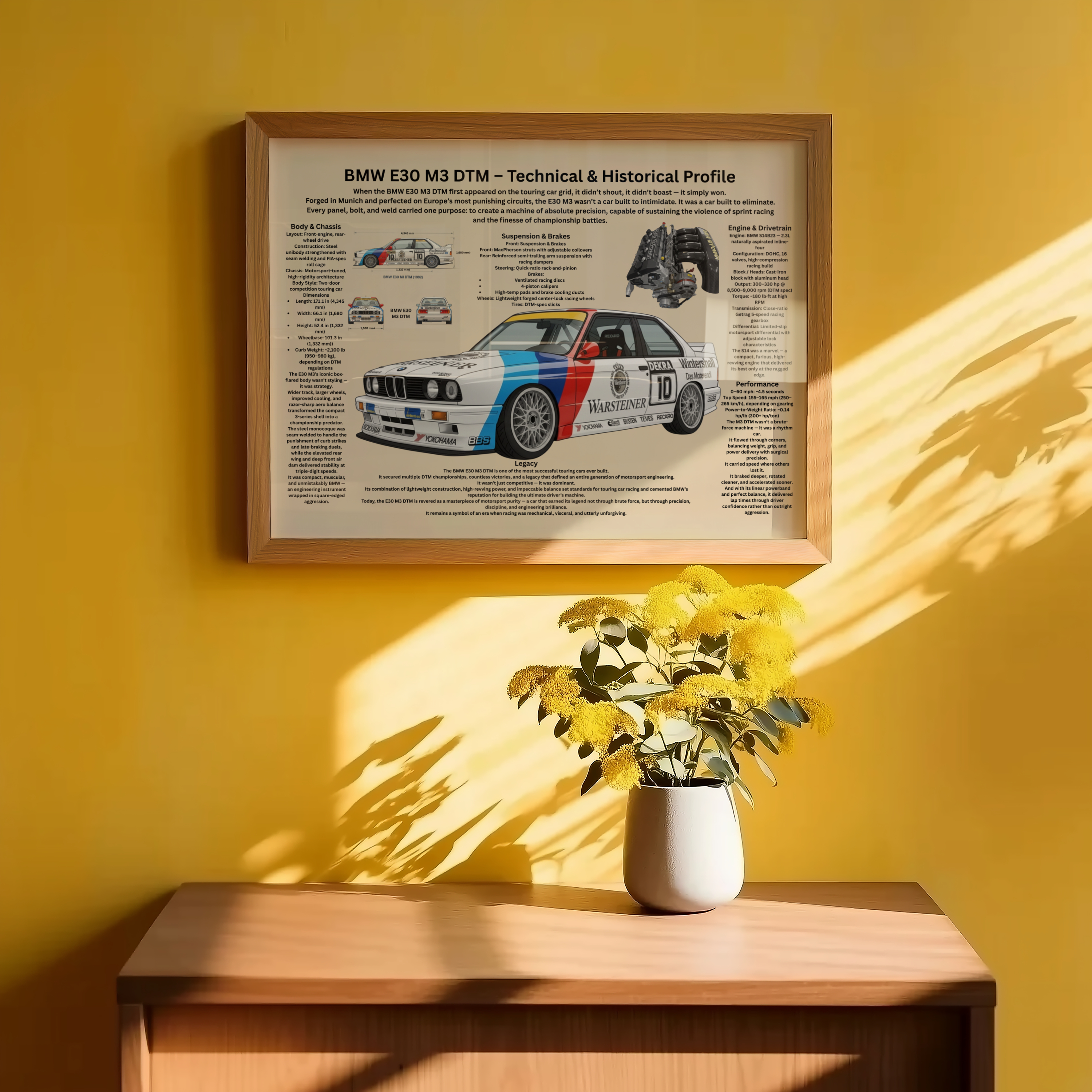 A3 Poster Klassisk Touringcar – Teknisk Motorsportillustration