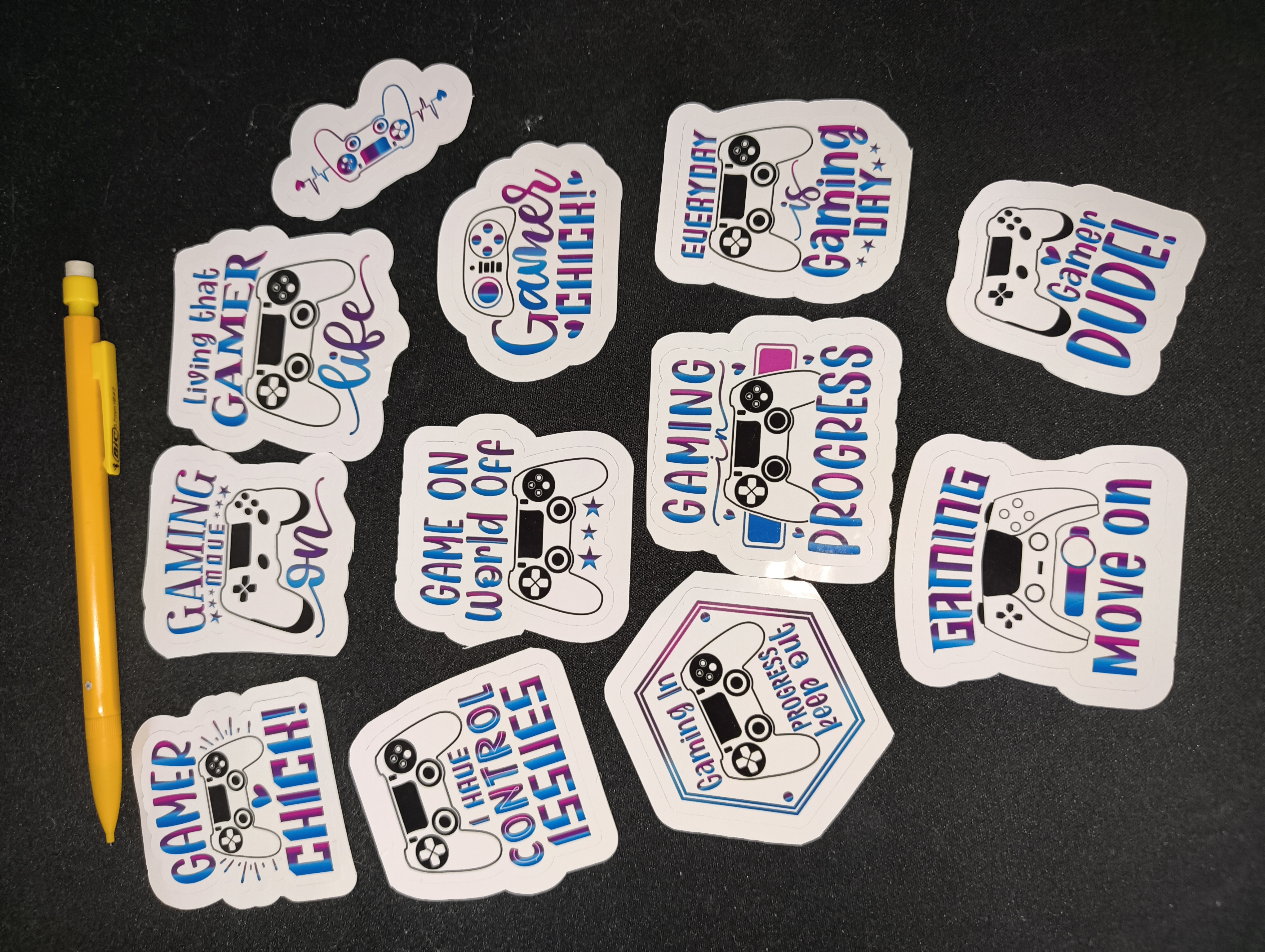 Gamer-tema klistermärken samling 12