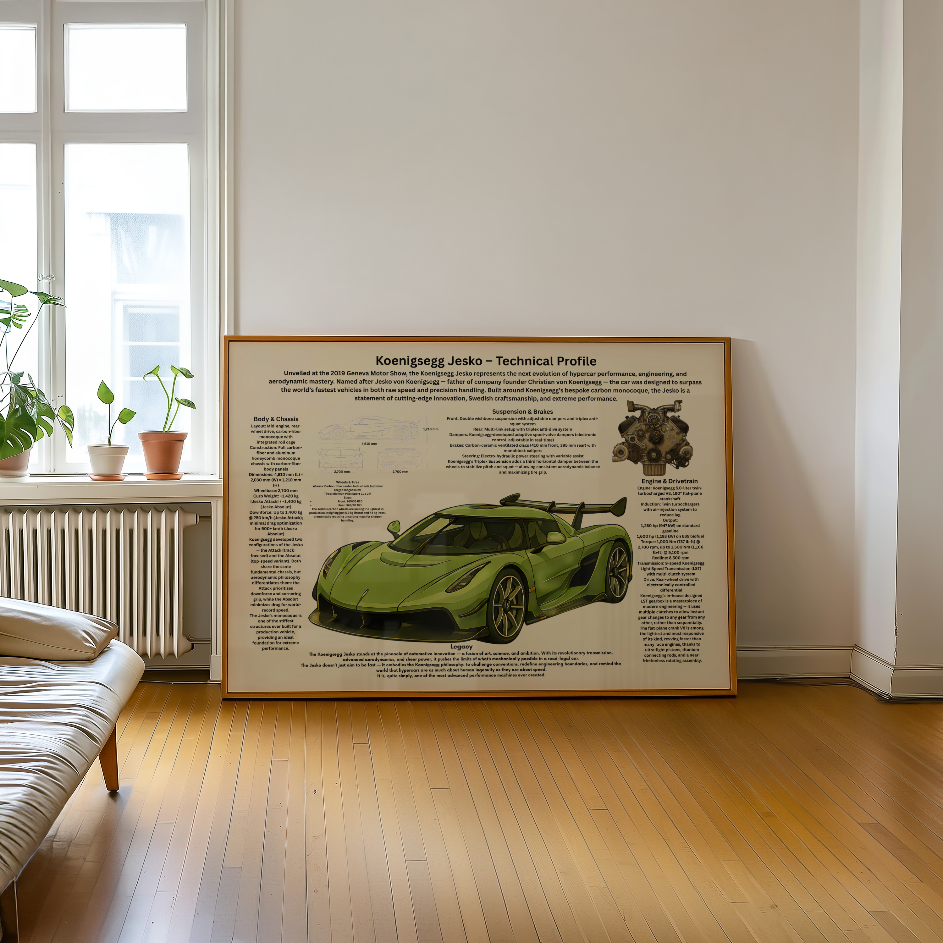 A2 Poster Extrem Hyperbil – Teknisk Prestandaillustration