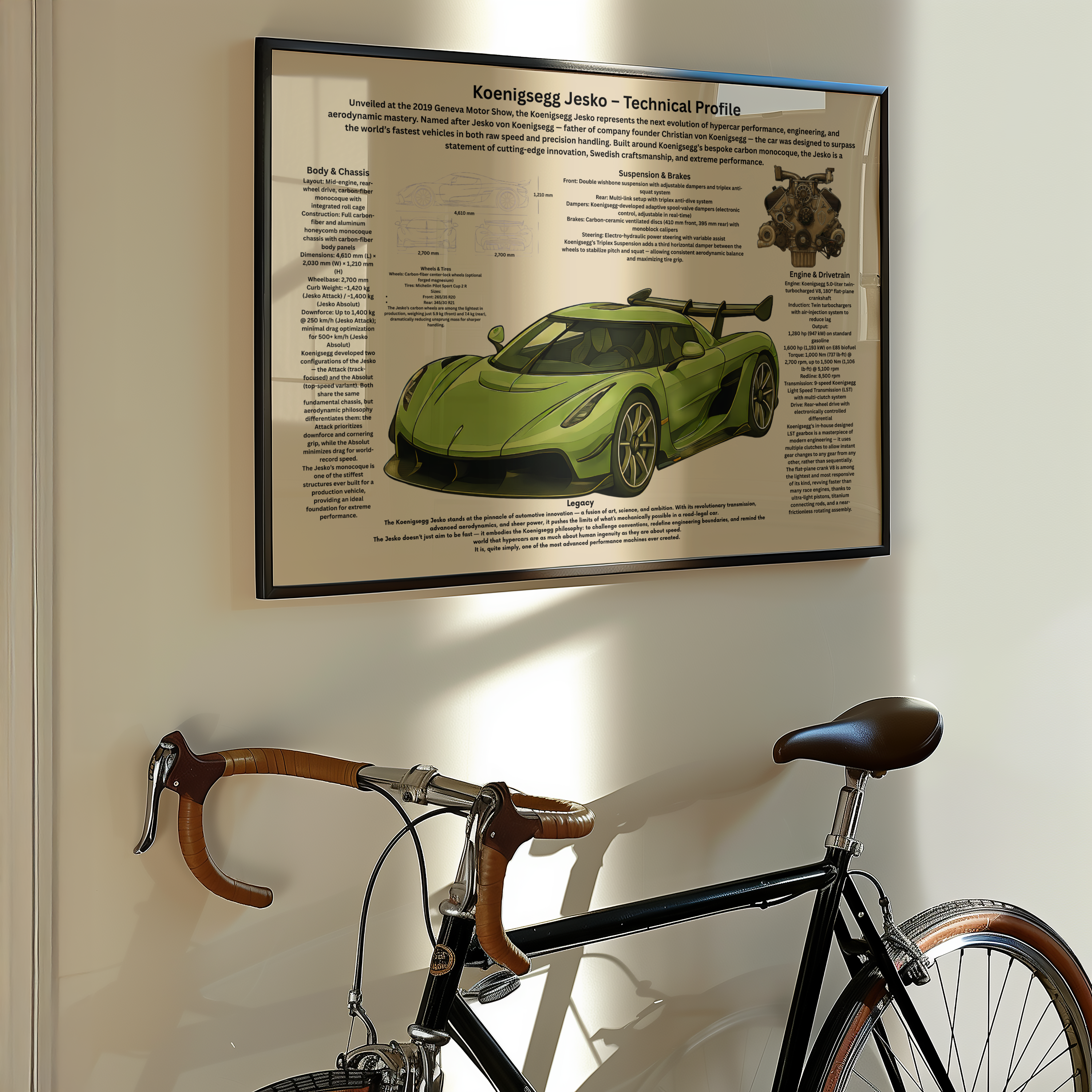 A2 Poster Extrem Hyperbil – Teknisk Prestandaillustration