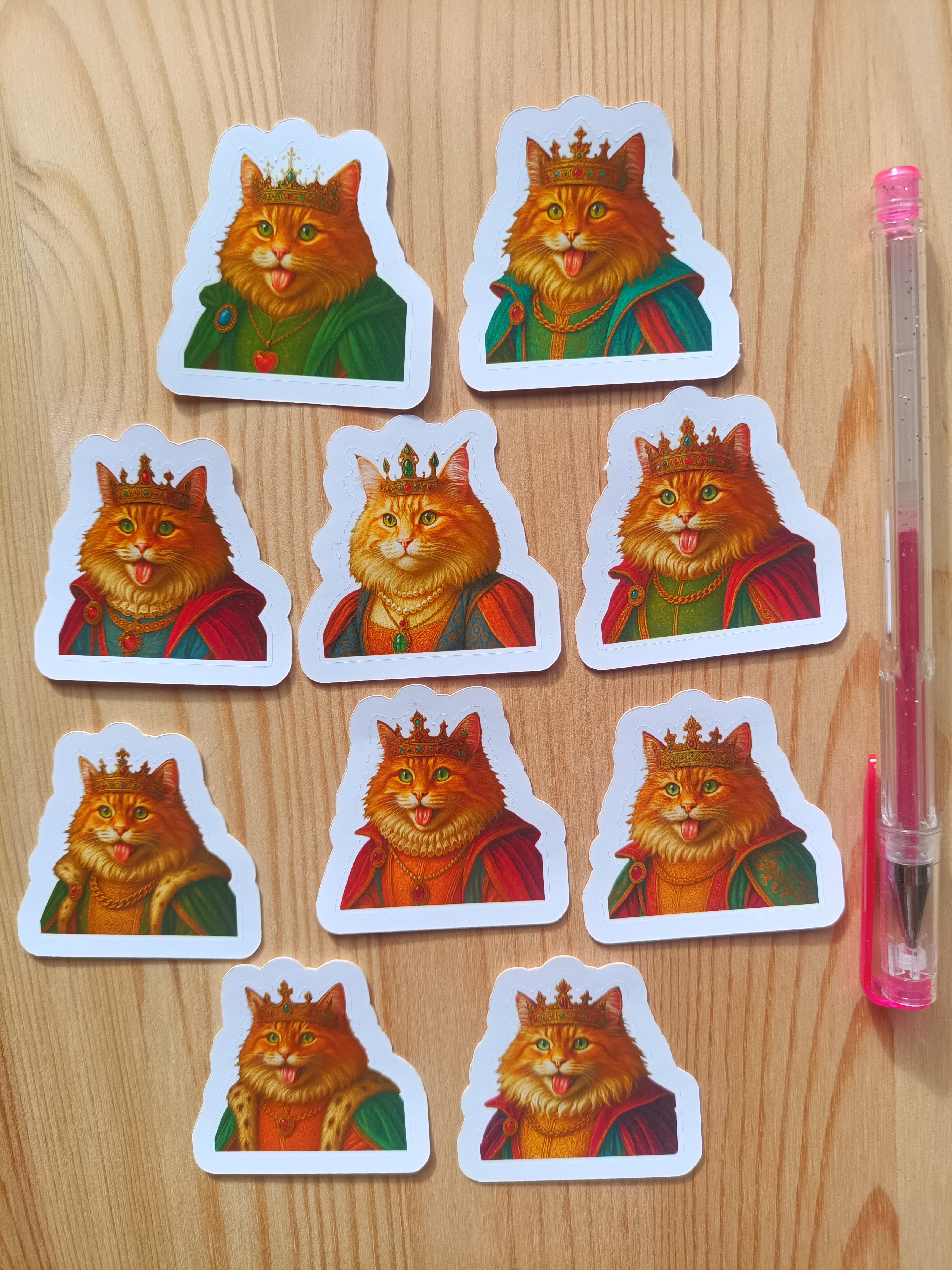 Kattkungen-klistermärken - 10 st.