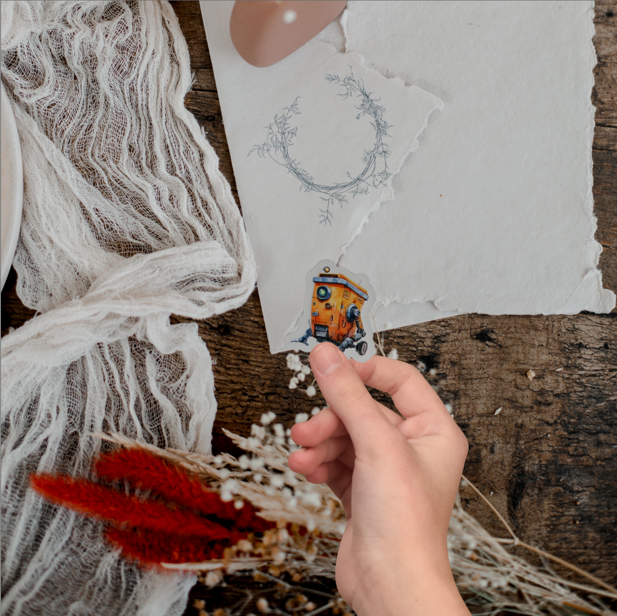 Sticker Set Sci-Fi – Illustrerade Teknologiska Motiv - 80 st.