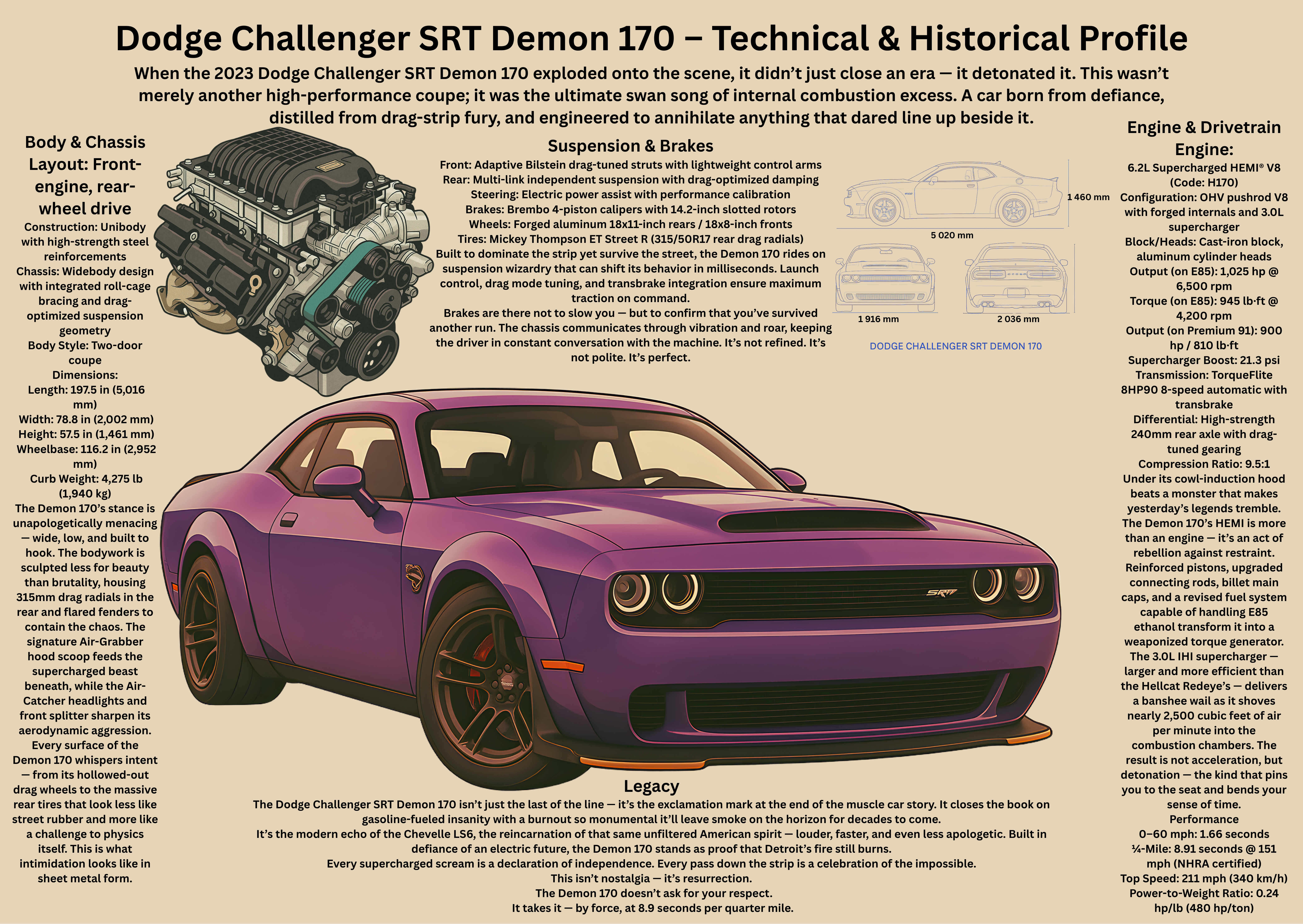 Dodge Challenger SRT Demon 170 - Affischer  A2