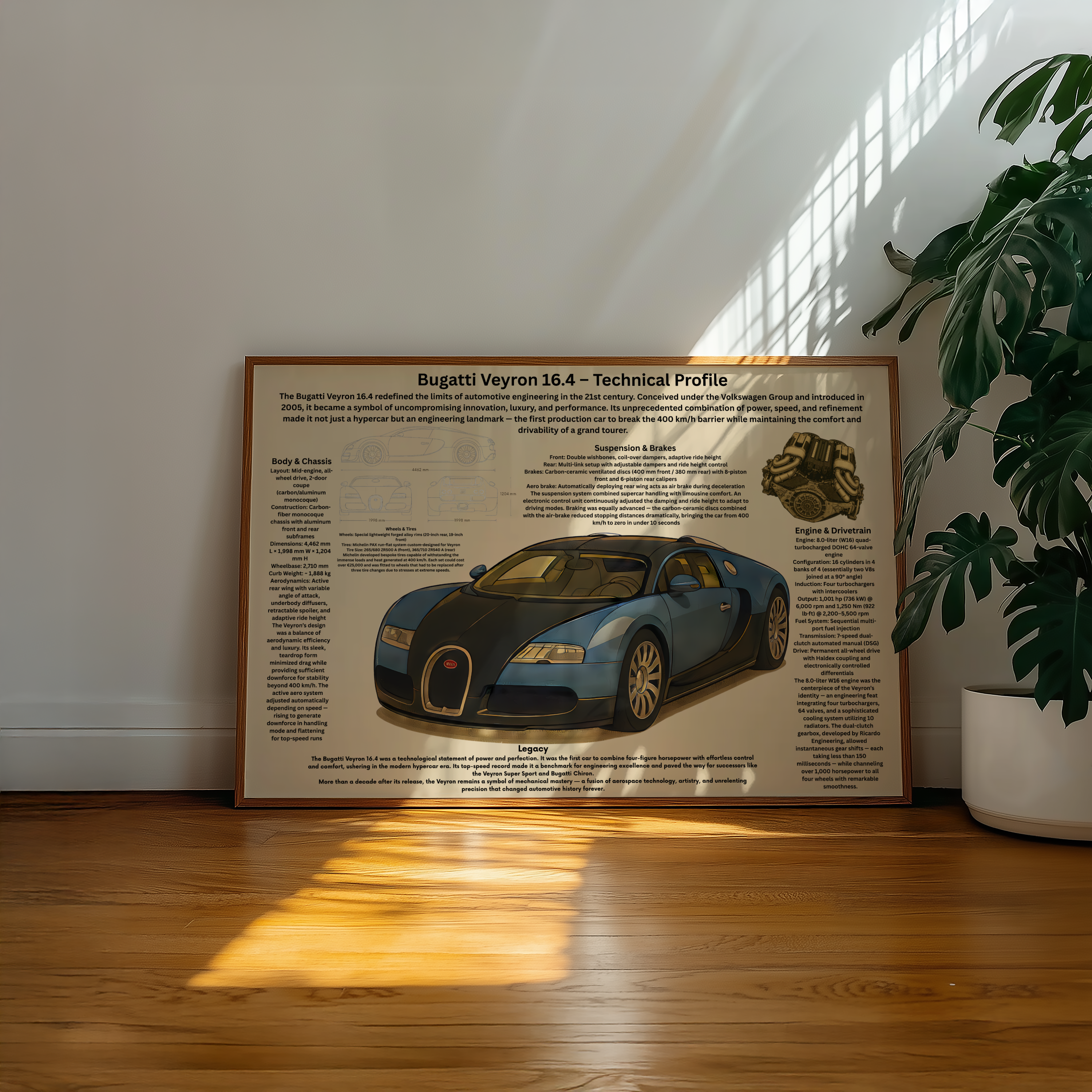 A2 Poster Lyxig Hyperbil – Teknisk Bilillustration