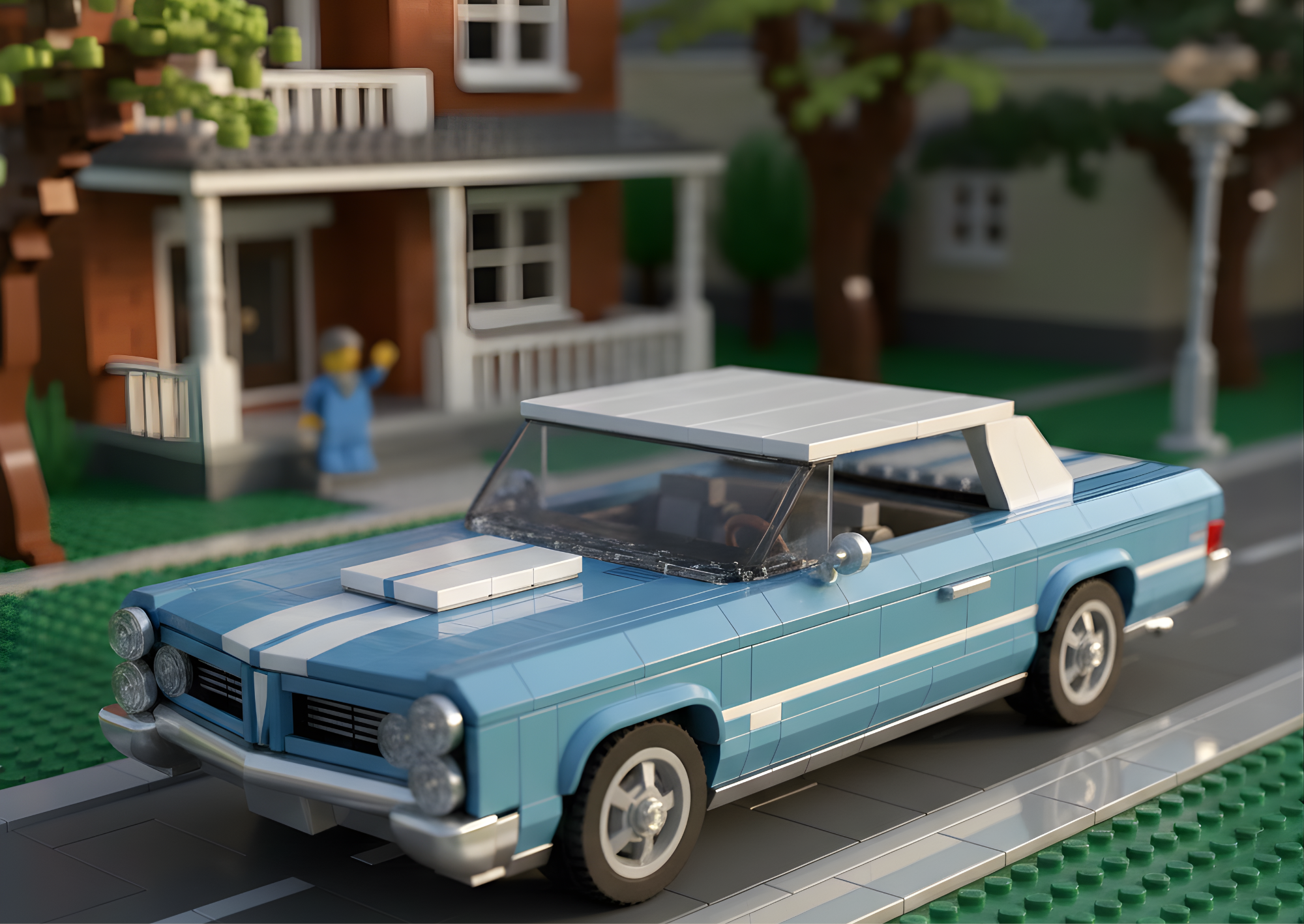 A2 Poster Blå LEGO-bil