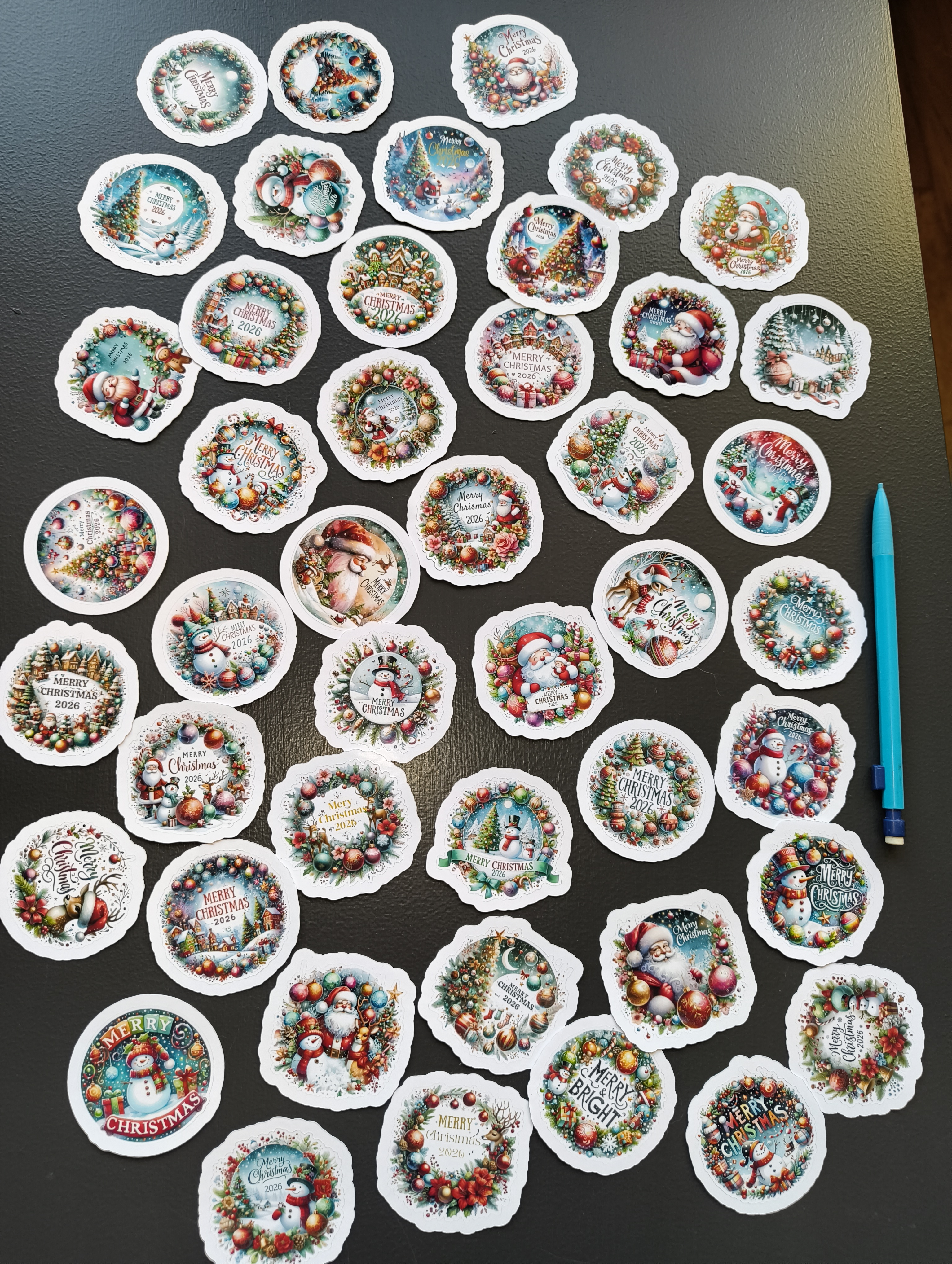 Christmas-themed Decorative Stickers - 45 st.