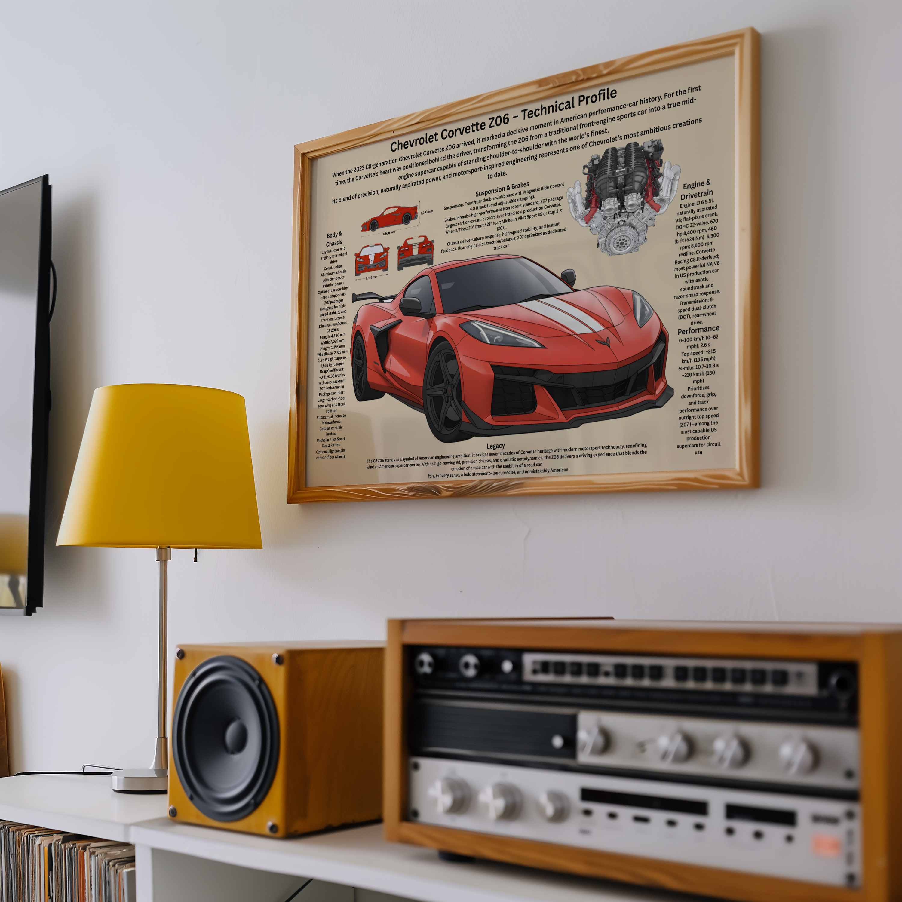 A3 Poster Modern Superbil – Teknisk Prestandaillustration