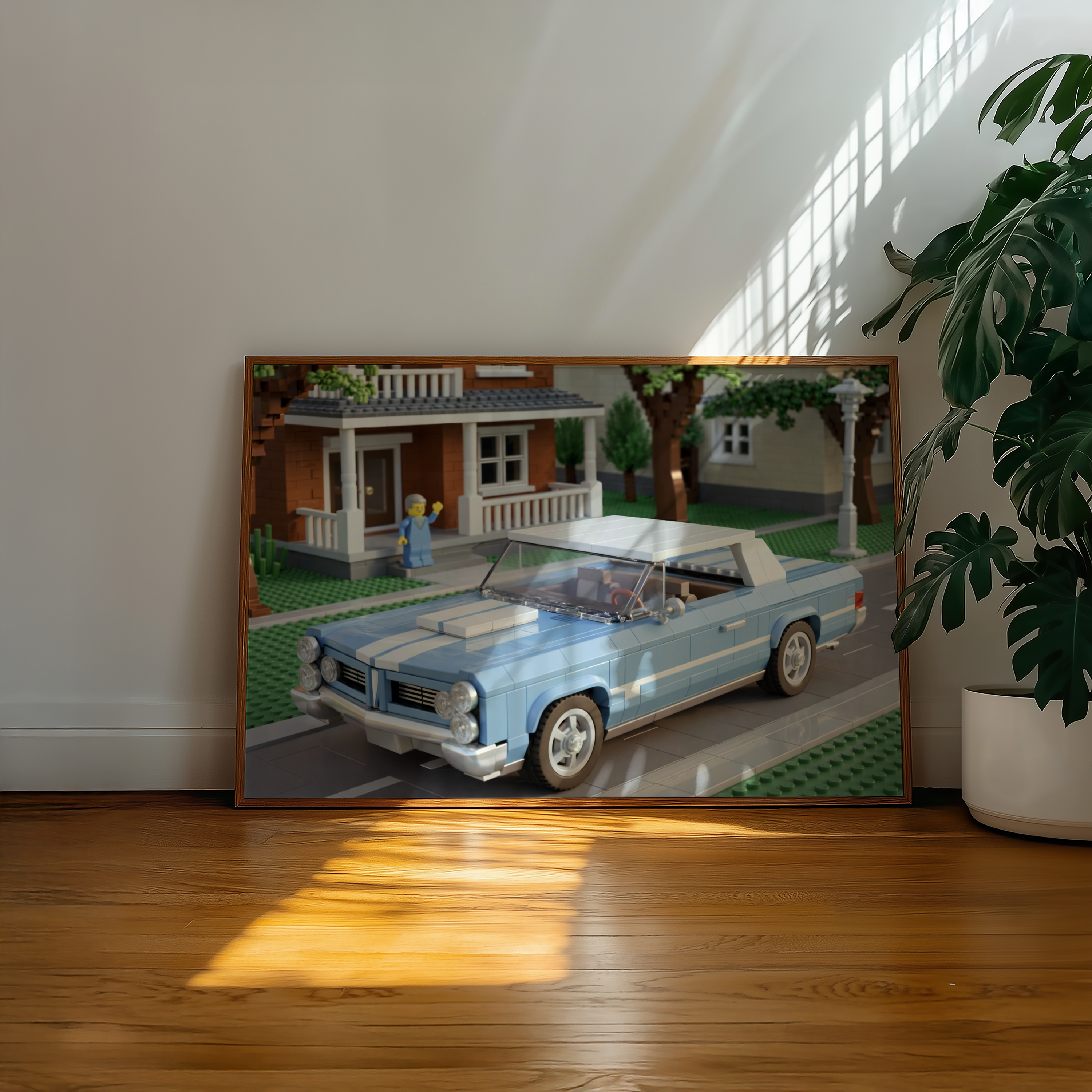 A2 Poster Vintage Kombibil – Retro Brick-Style Illustration