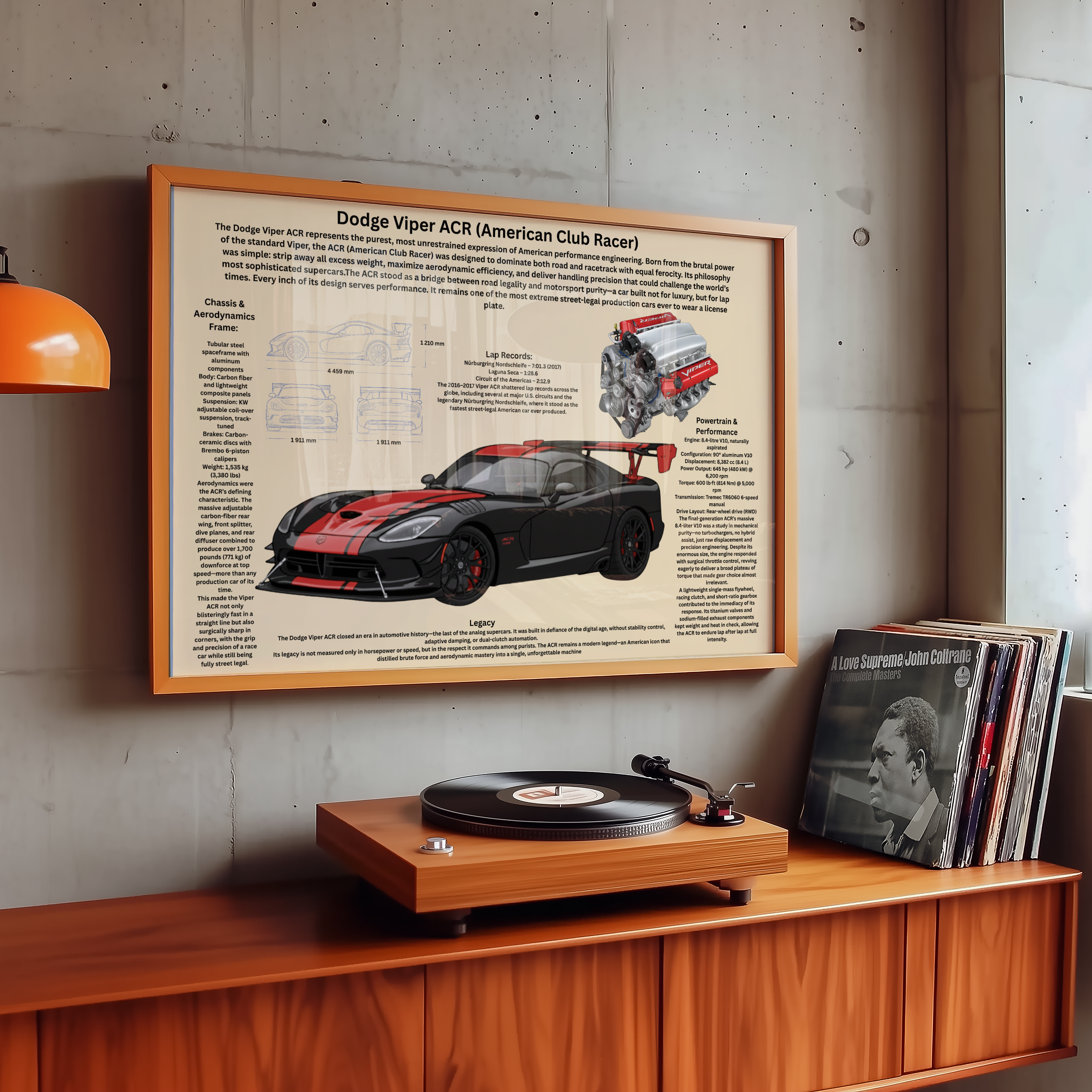 A3 Poster Extrem Bansportbil – Teknisk Motorsportillustration