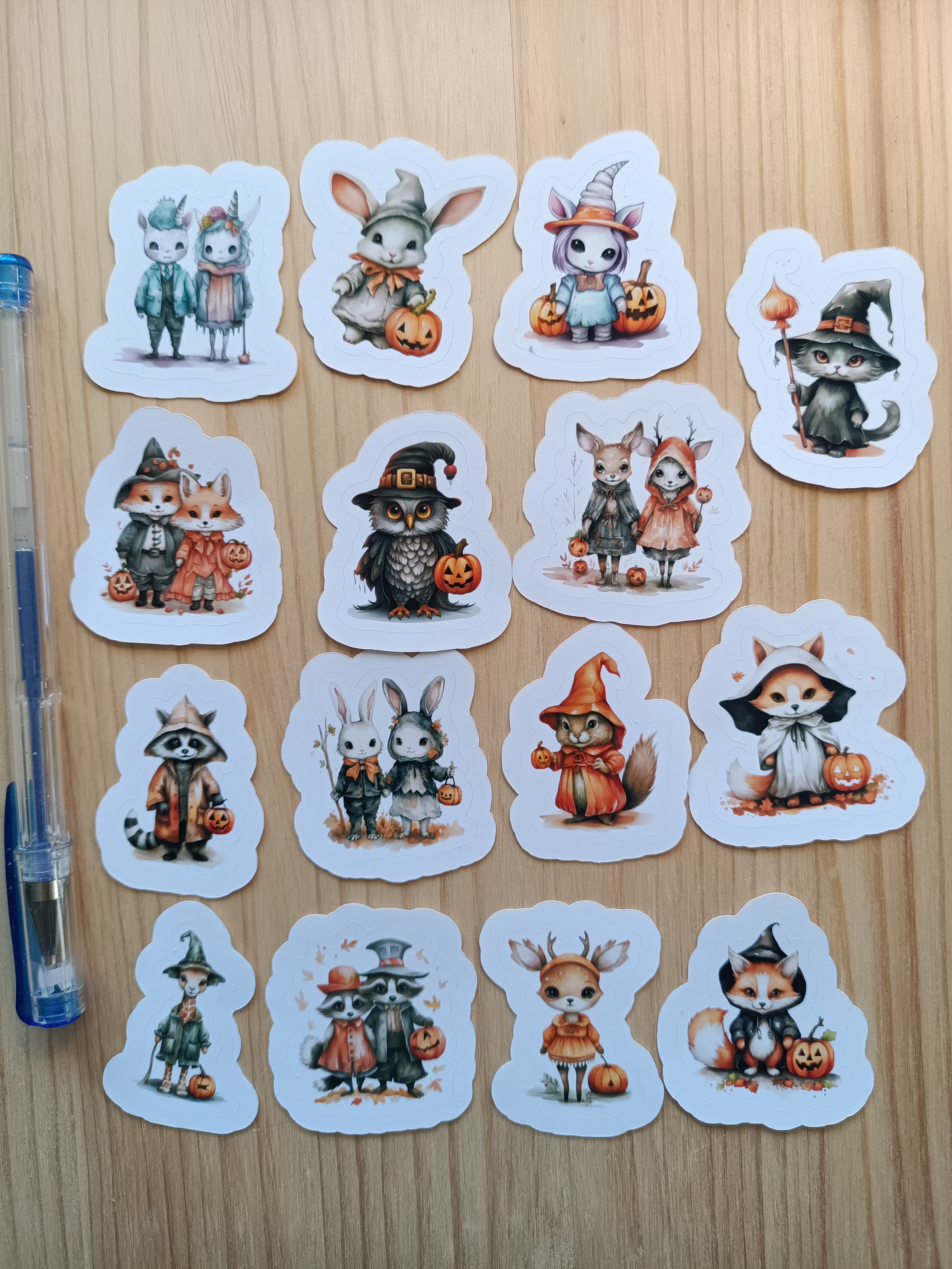 Halloween djur klistermärken set - 15 st.