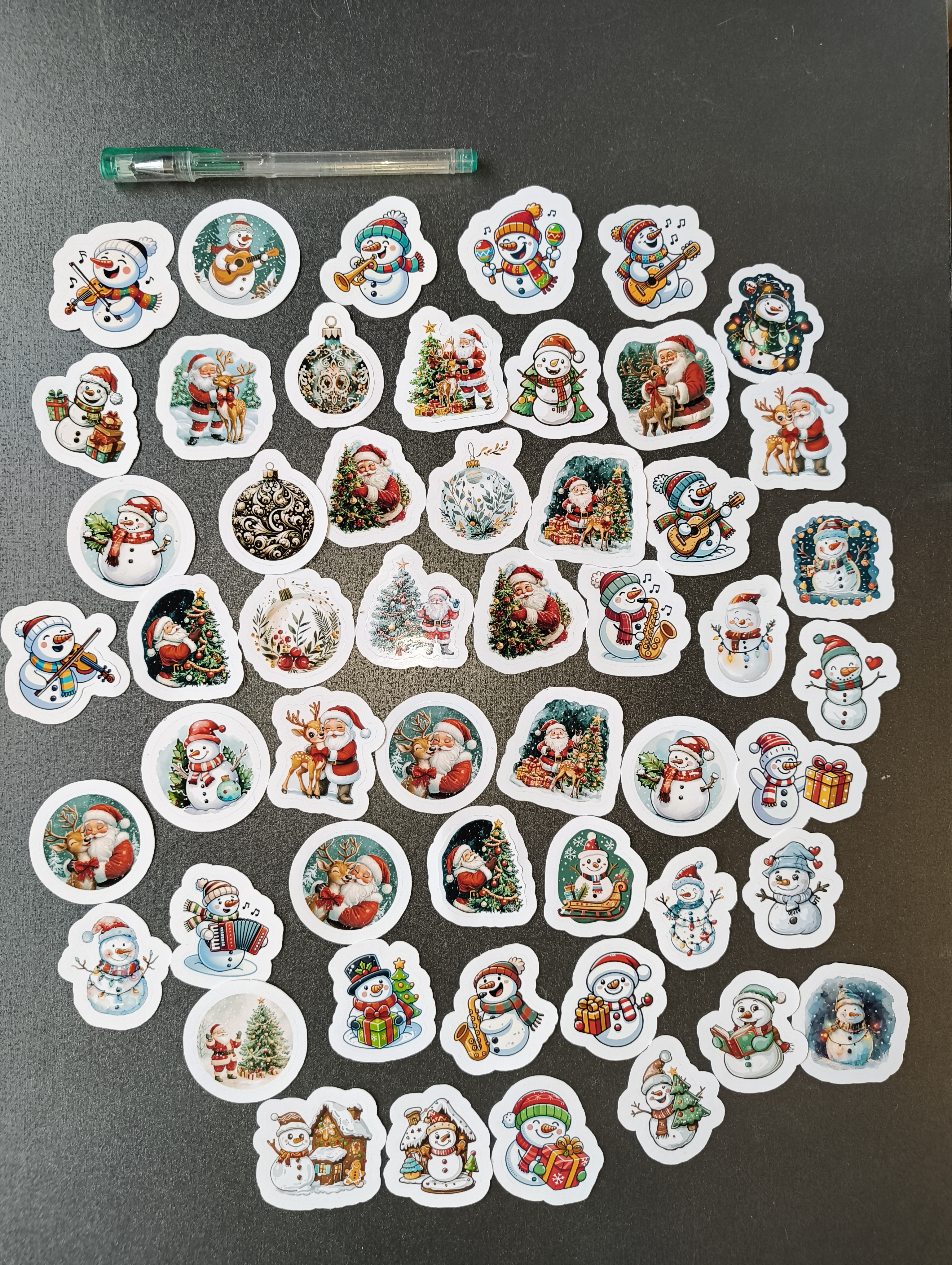 Jul snögubbe klistermärke set - 52 st.