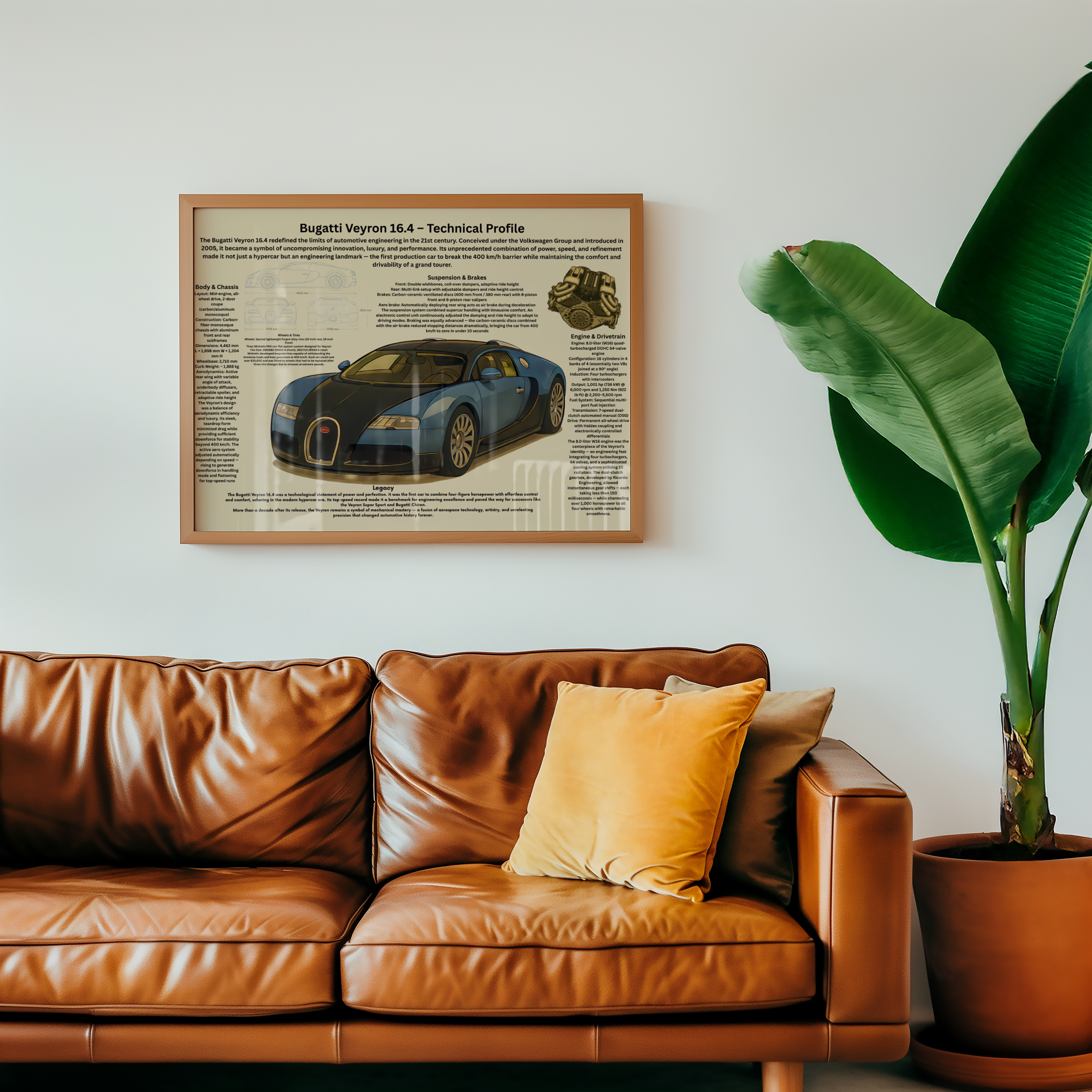 A3 Poster Lyxig Hyperbil – Teknisk Bilillustration