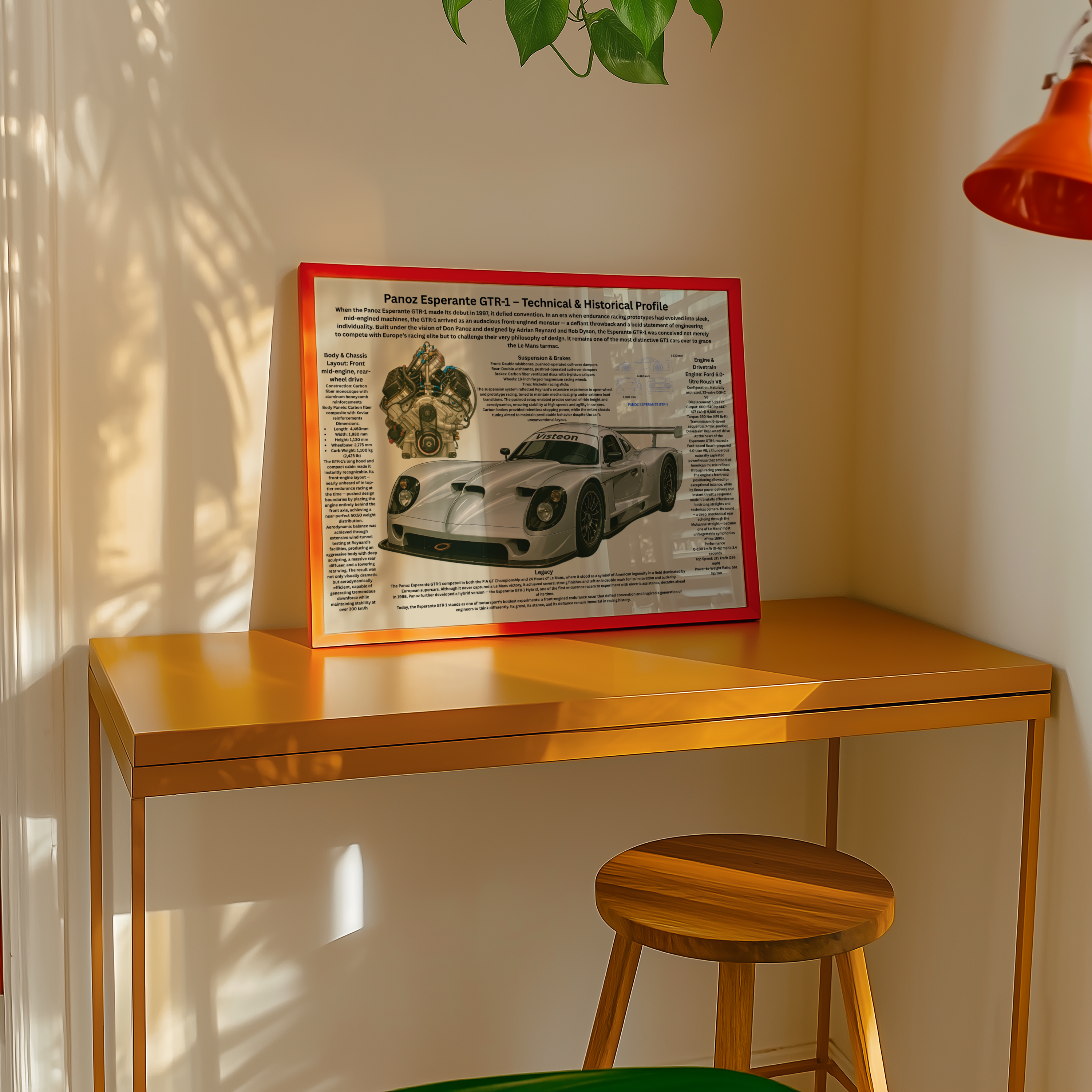 A3 Poster Extrem GT-Racer – Teknisk Motorsportillustration