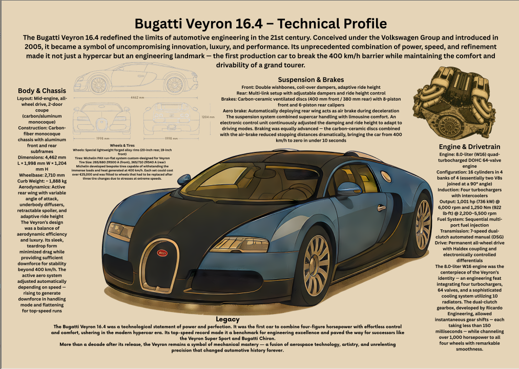 A3 Poster Lyxig Hyperbil – Teknisk Bilillustration