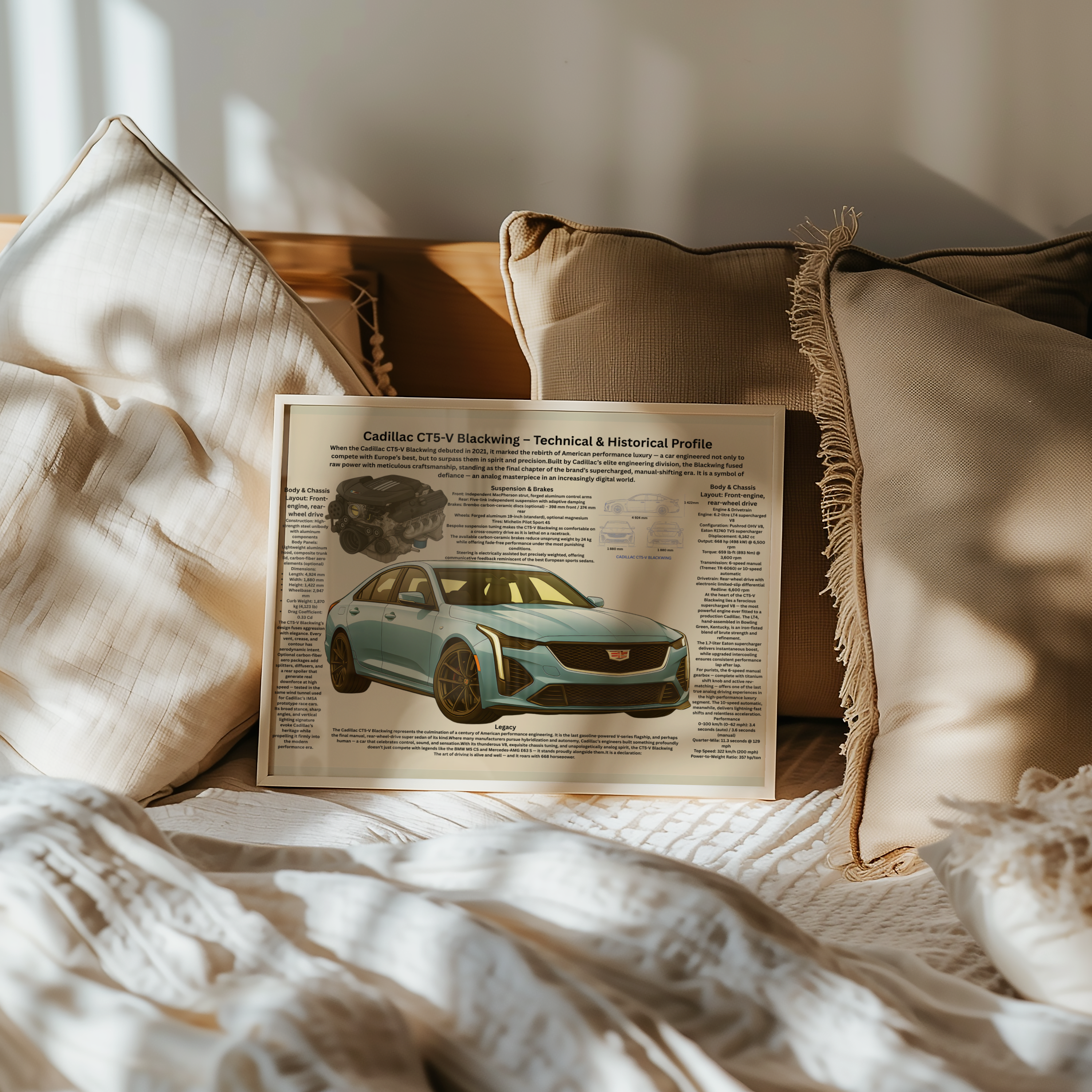 A3 Poster Prestandasedan – Teknisk Motorsportillustration