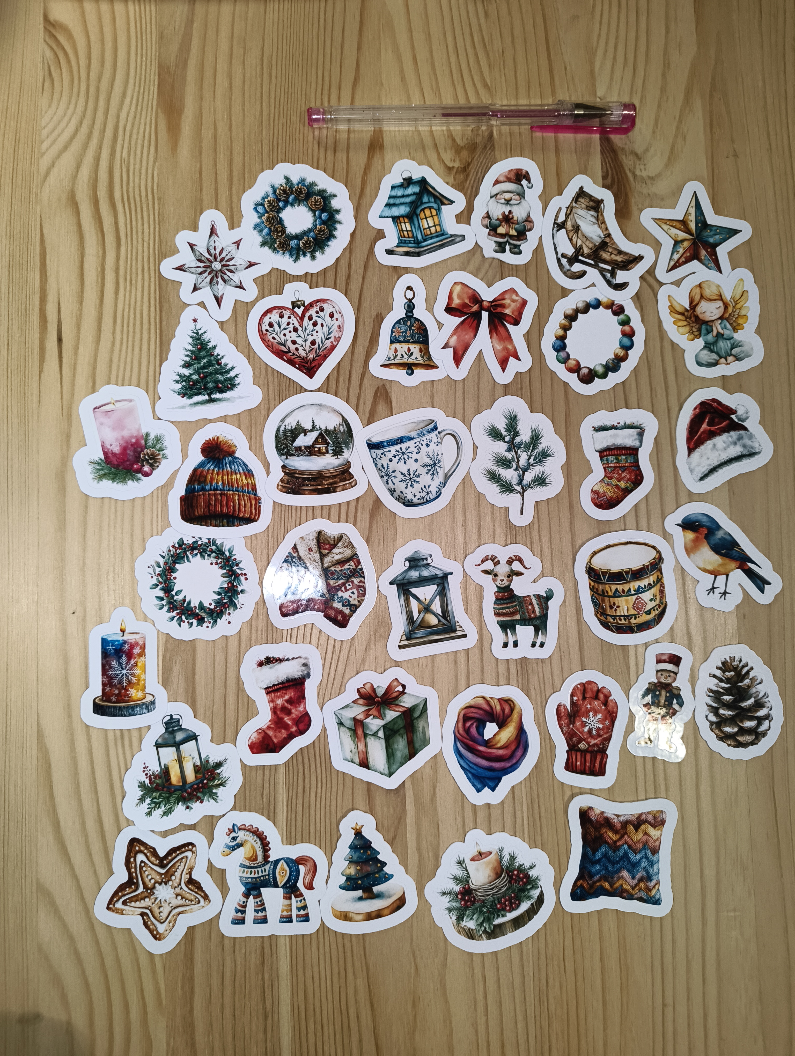 Jultema klistermärkesset - 38 st.