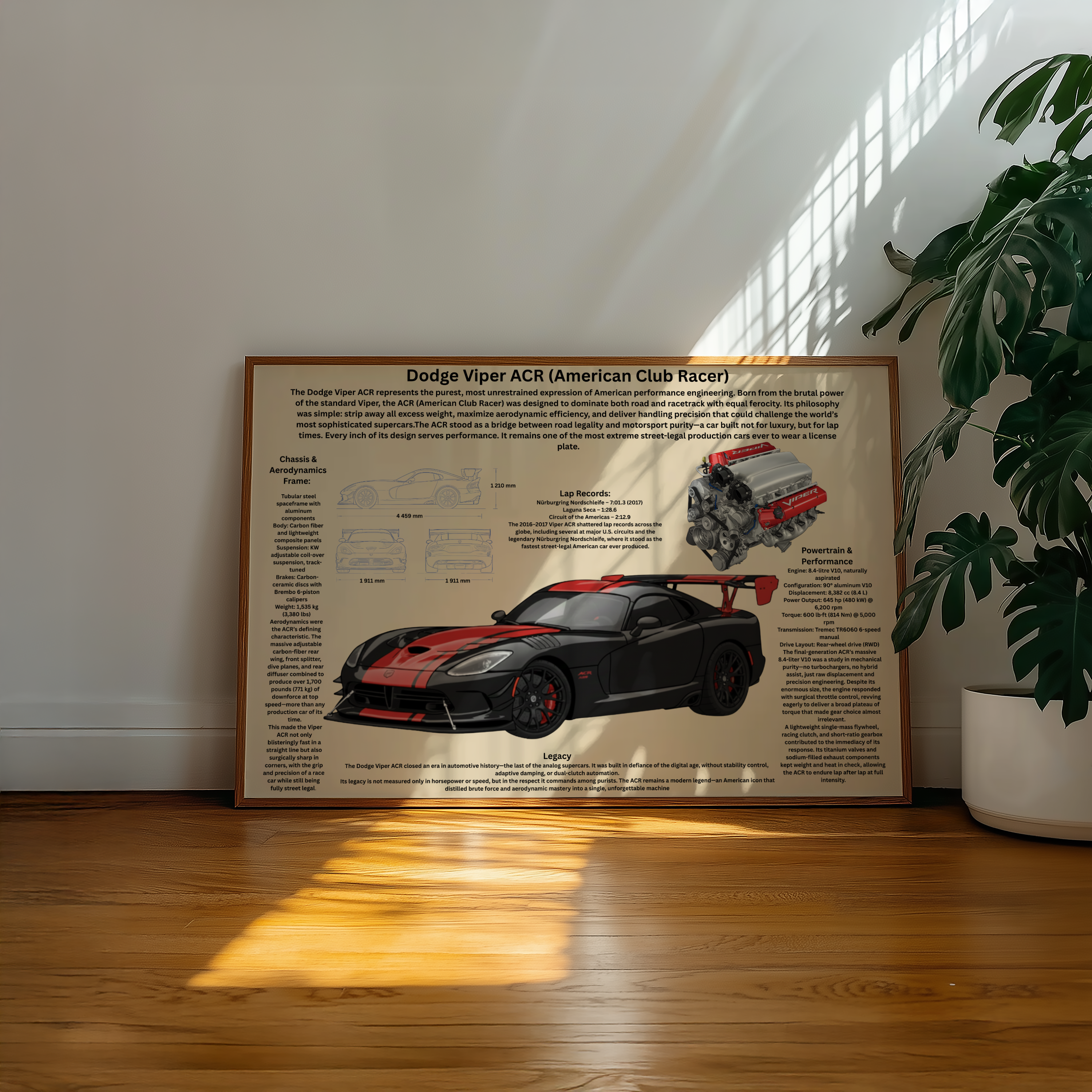 A2 Poster Extrem Bansportbil – Teknisk Motorsportillustration