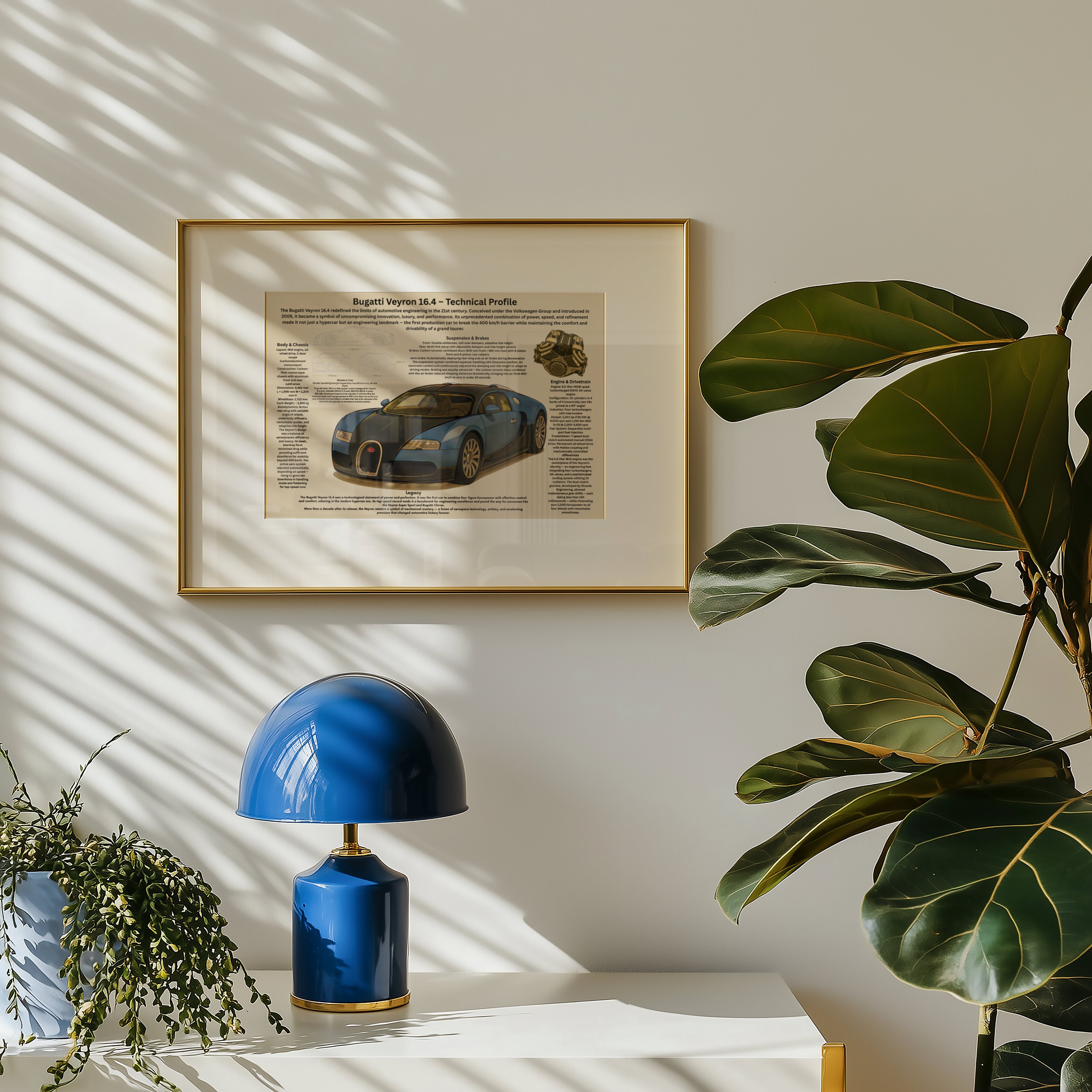 A3 Poster Lyxig Hyperbil – Teknisk Bilillustration