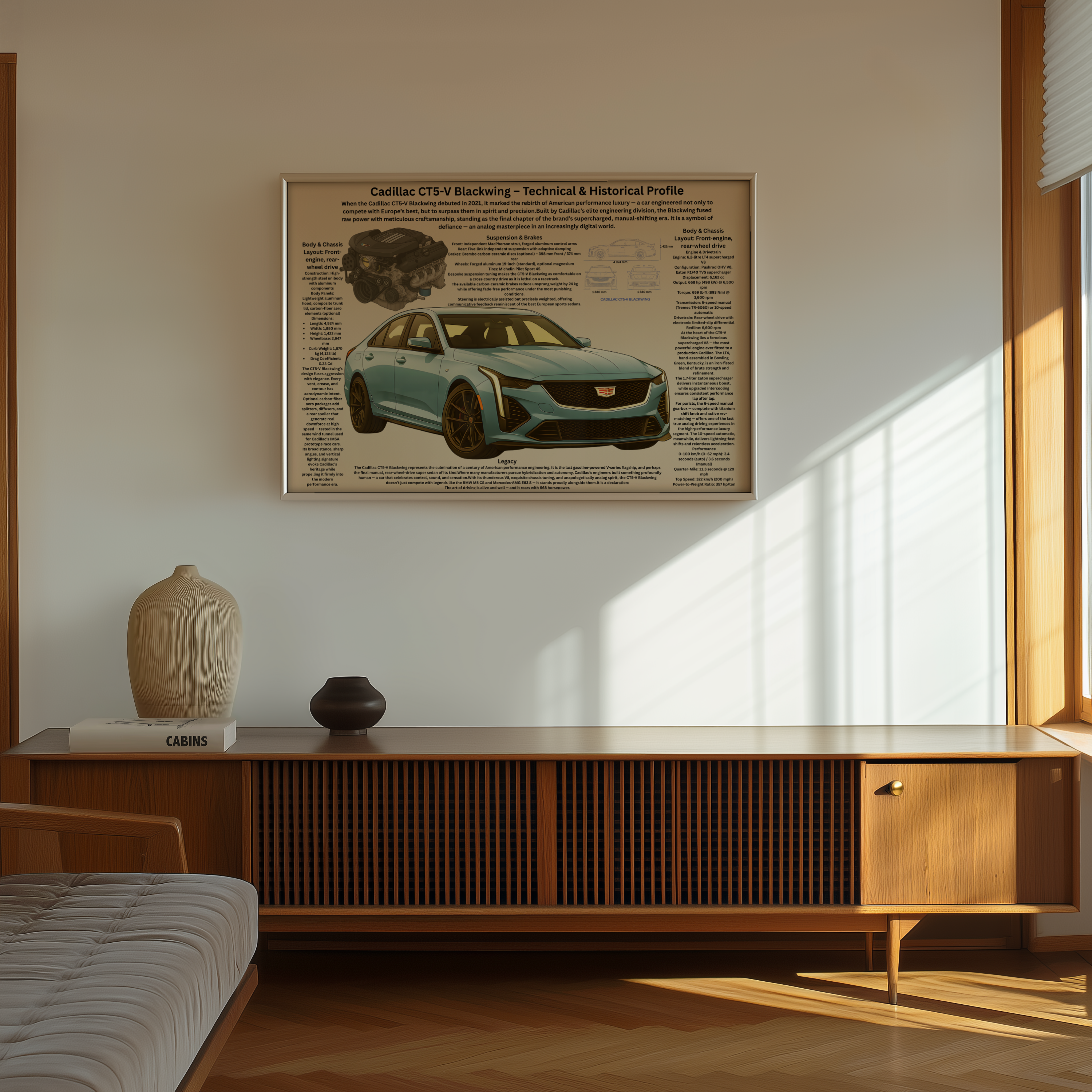 A3 Poster Prestandasedan – Teknisk Motorsportillustration