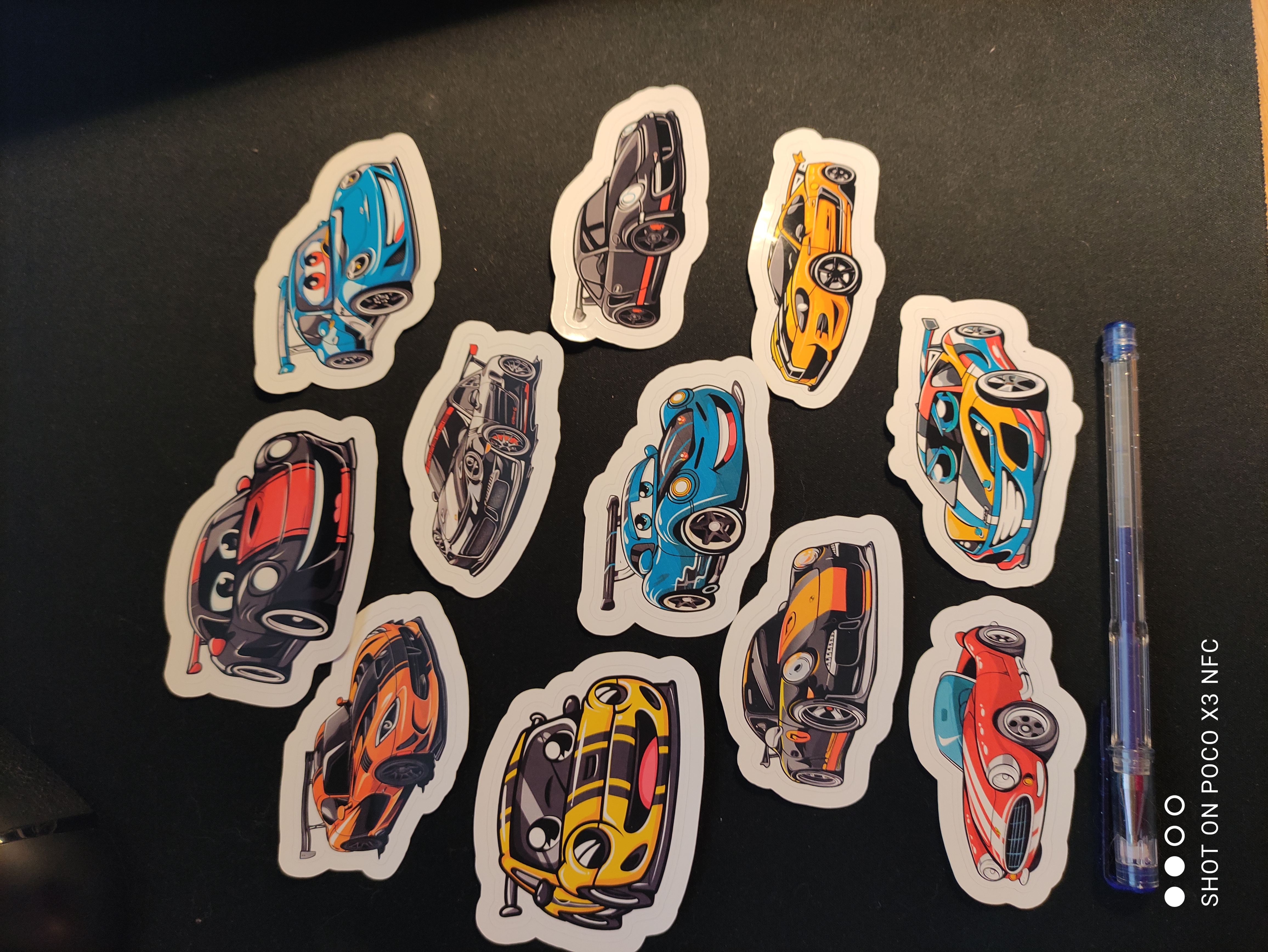 Sportbilsklistermärkespaket - 11 st.