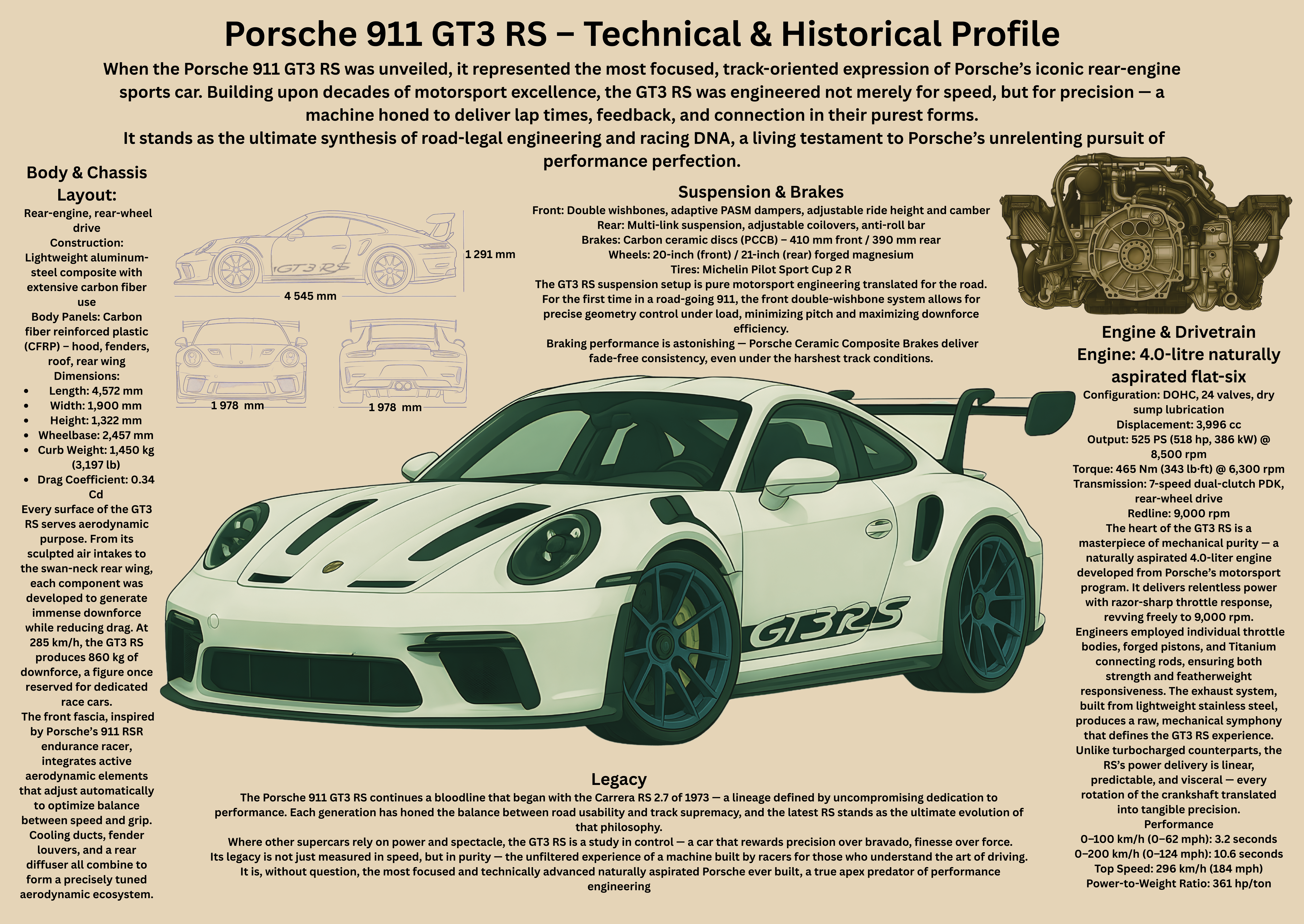 Porsche 911 GT3 RS - Affischer A2