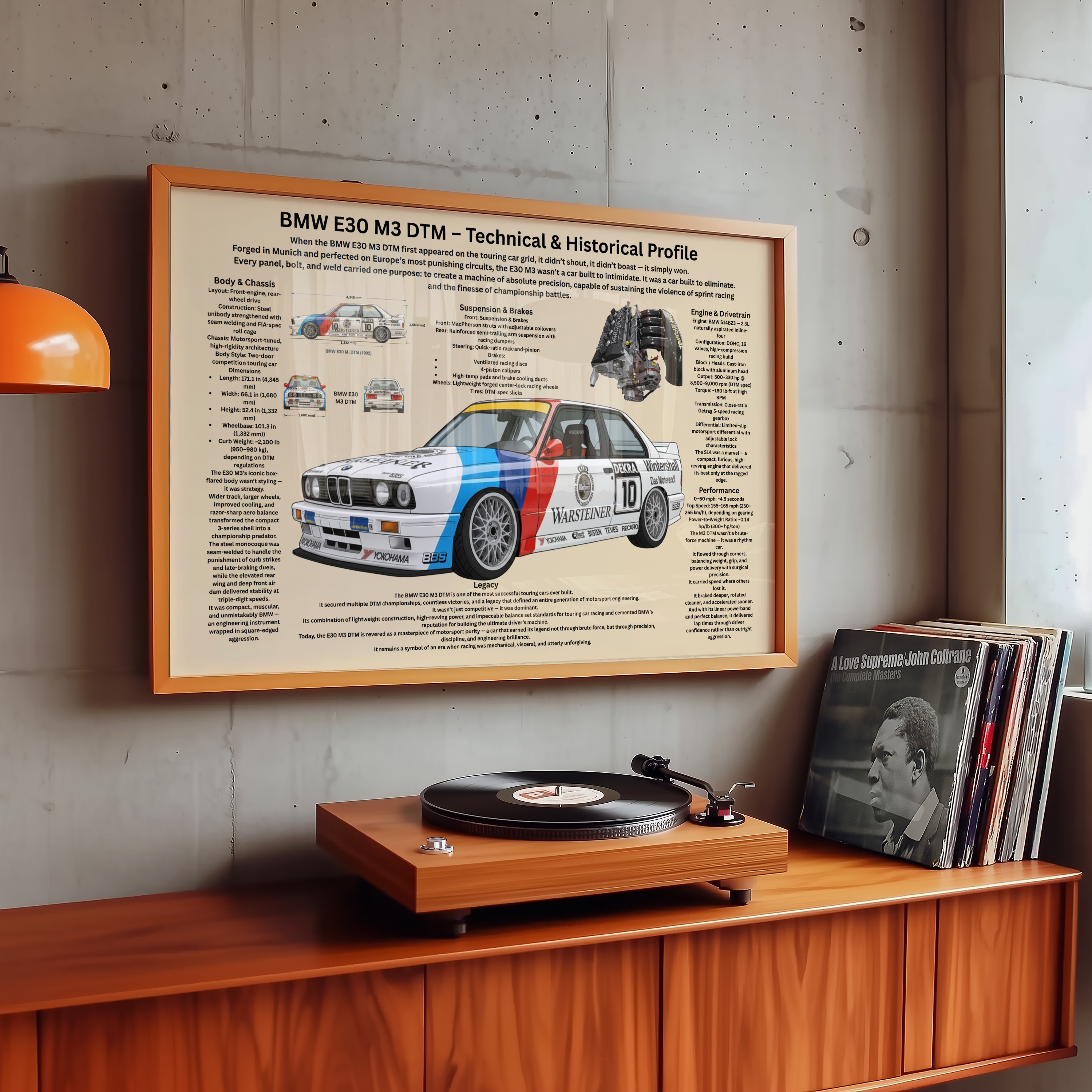 A3 Poster Klassisk Touringcar – Teknisk Motorsportillustration