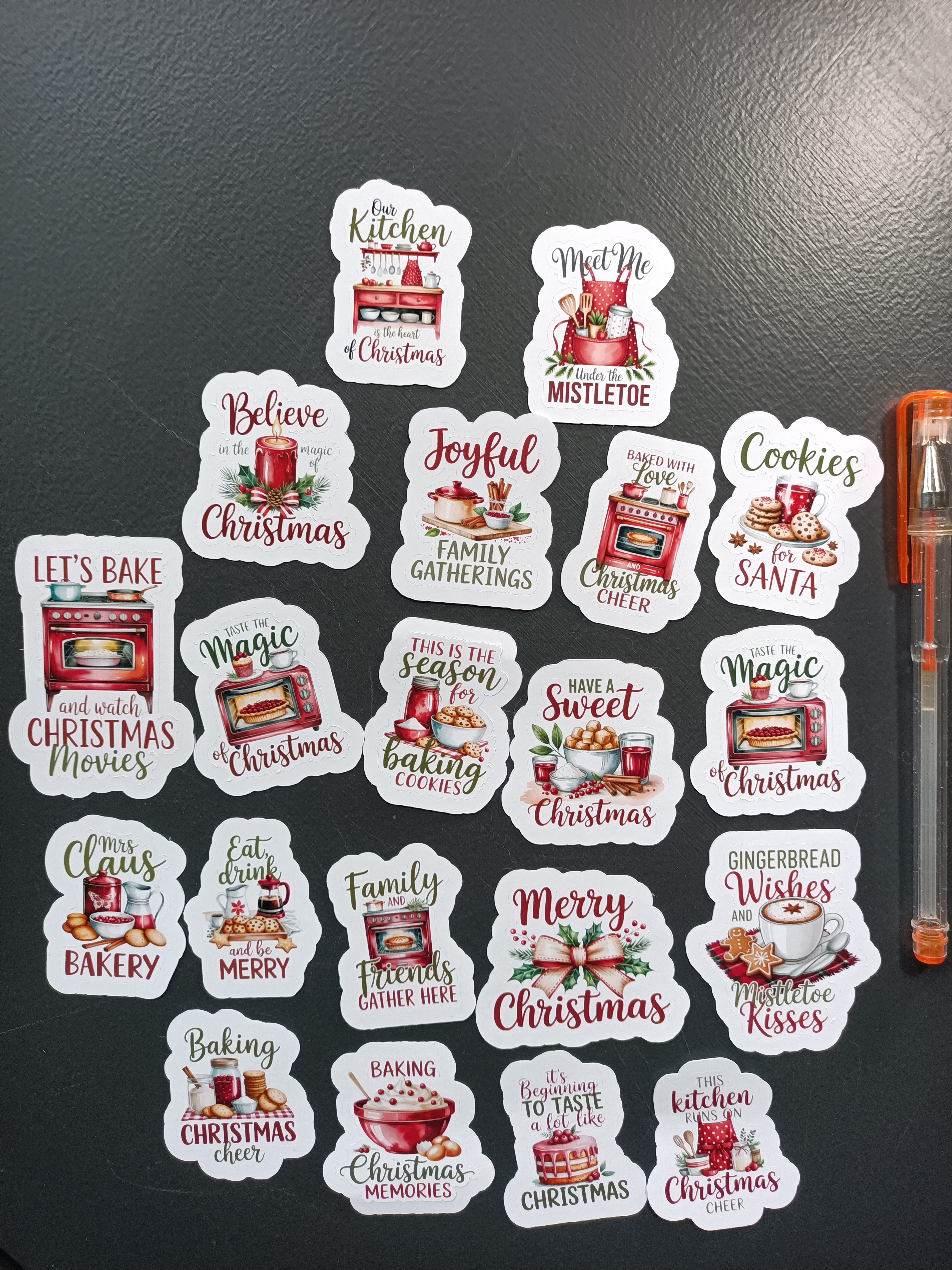 Julbakningsklistermärken Set