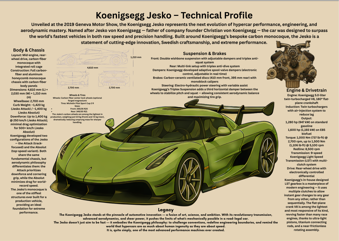 A3 Poster Extrem Hyperbil – Teknisk Prestandaillustration