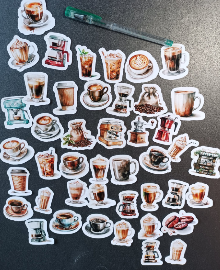 Klistermärken - Kaffe Klistermärken - 44 st.